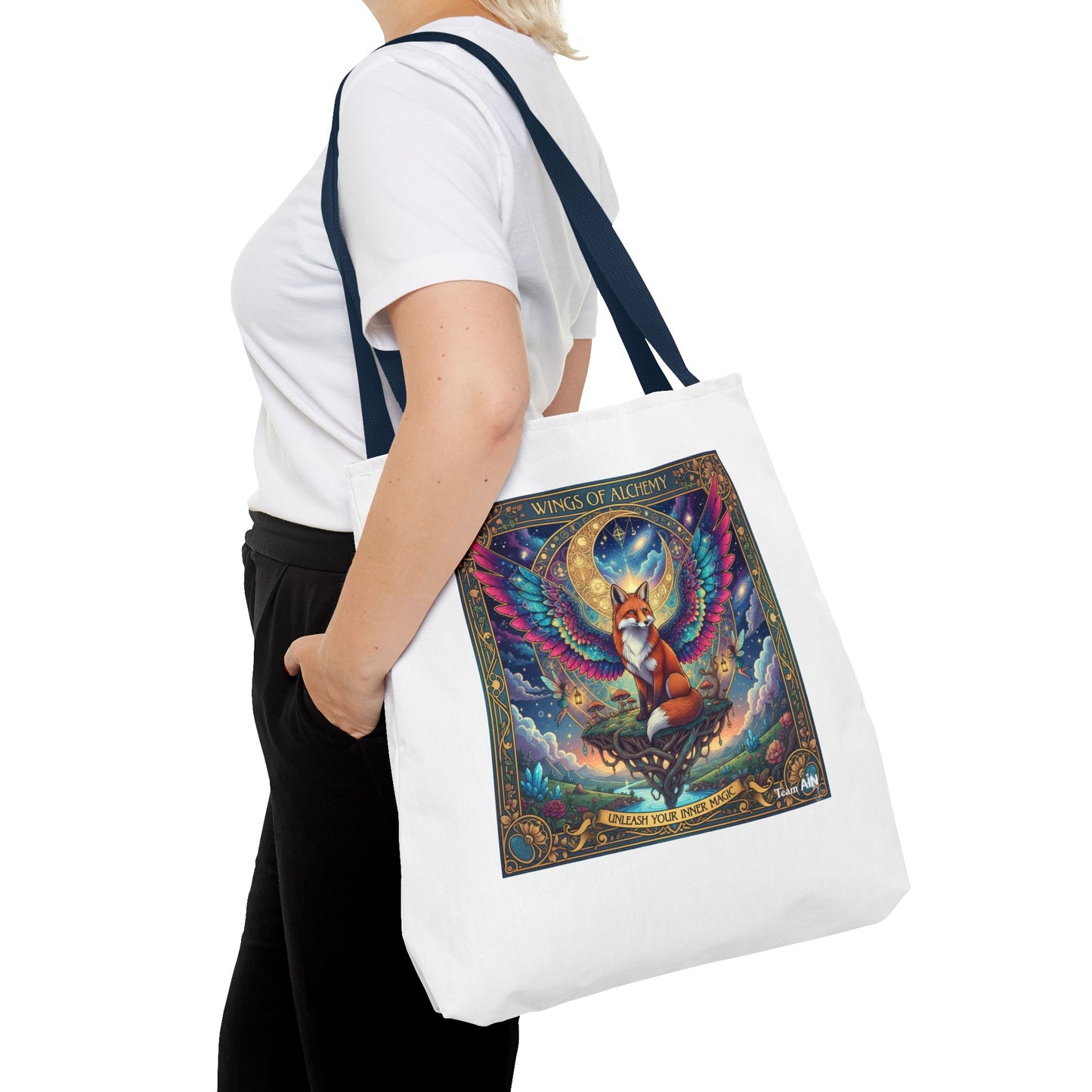 Mystical Fox Alchemy Tote Bag, Magical Art Bag, Eco-Friendly Shopping Tote, Gift for Animal Lovers, Fairy Tale Style
