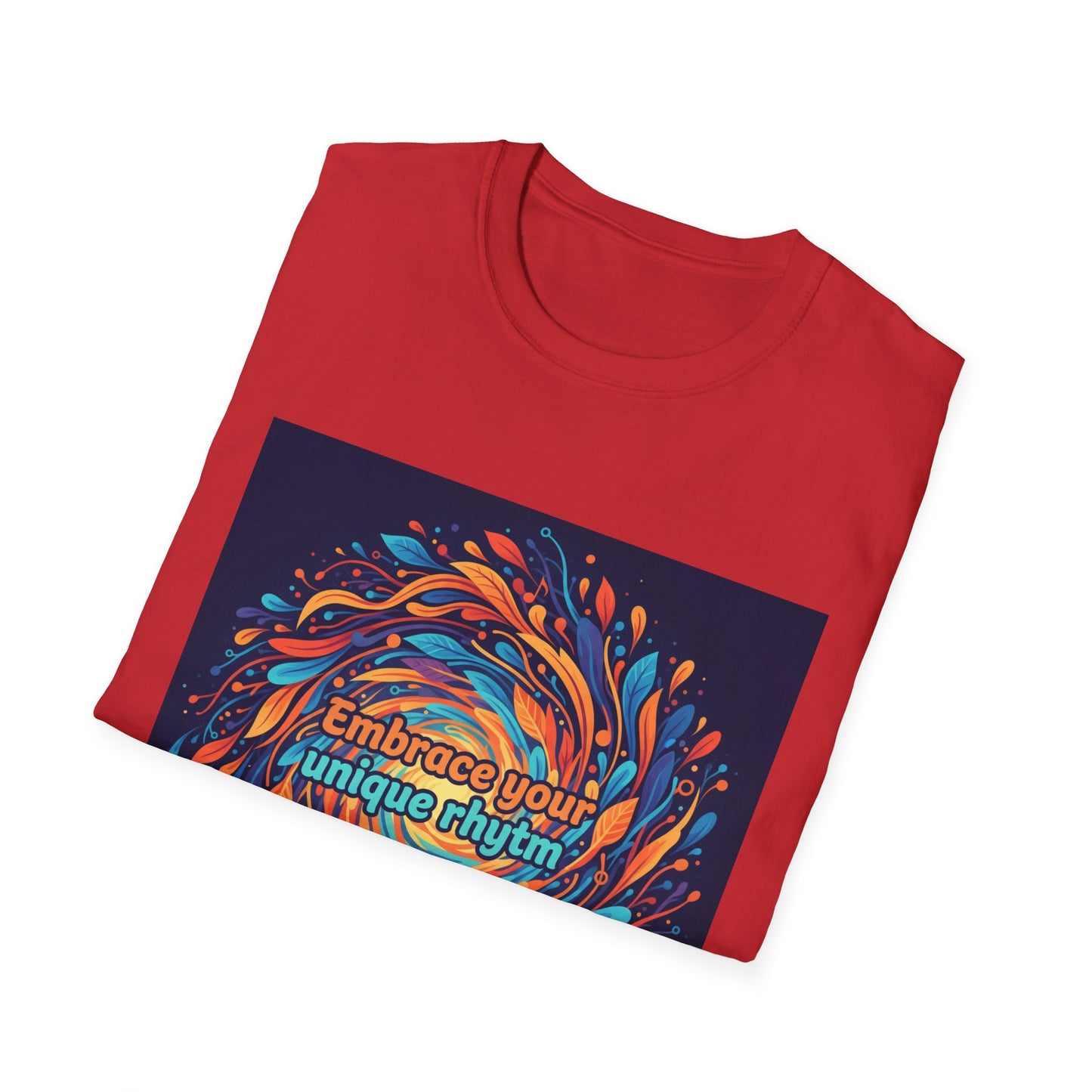 "Embrace Your Unique Rhythm" Neurodiversity-Inspired T-Shirt – Swirl Art Design on White Unisex Tee