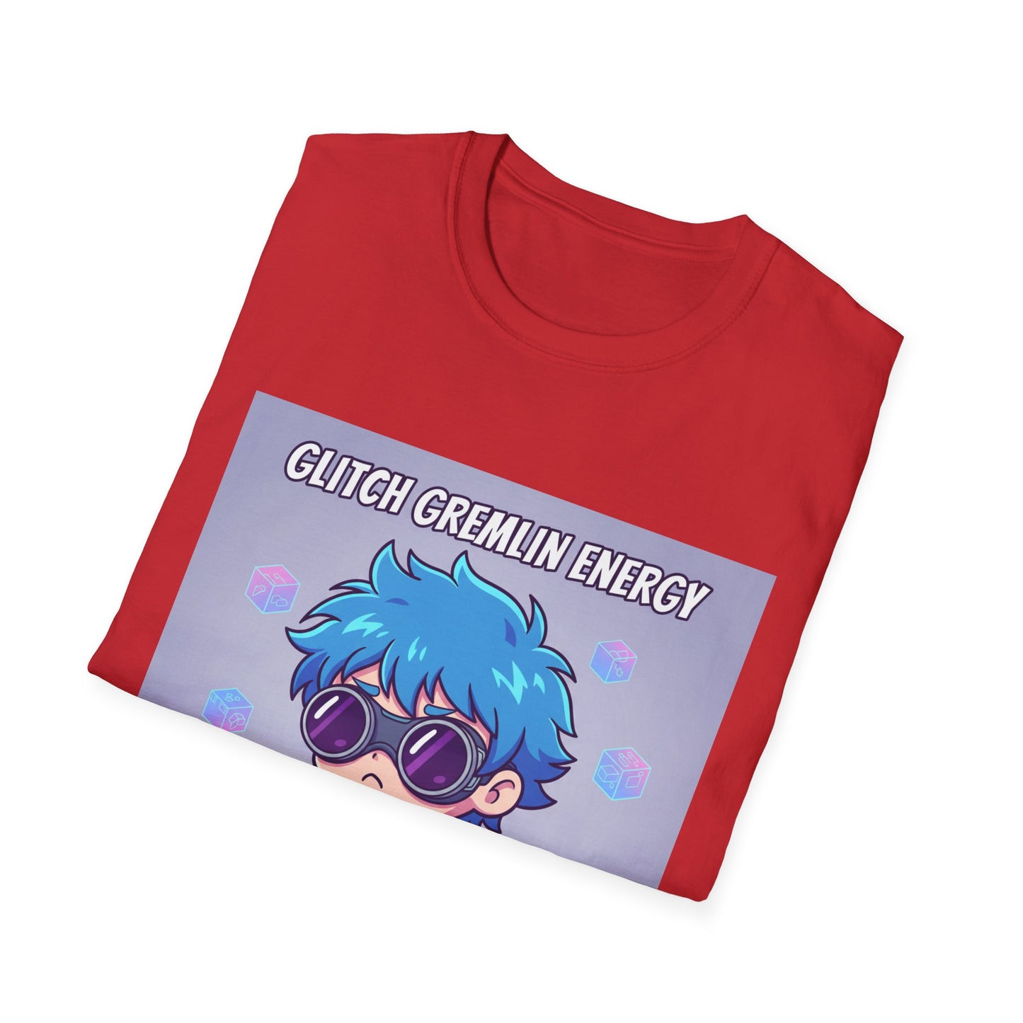 Chibi Gamer T-Shirt – “Glitch Gremlin Energy” | Cute Cyberpunk Streetwear Tee