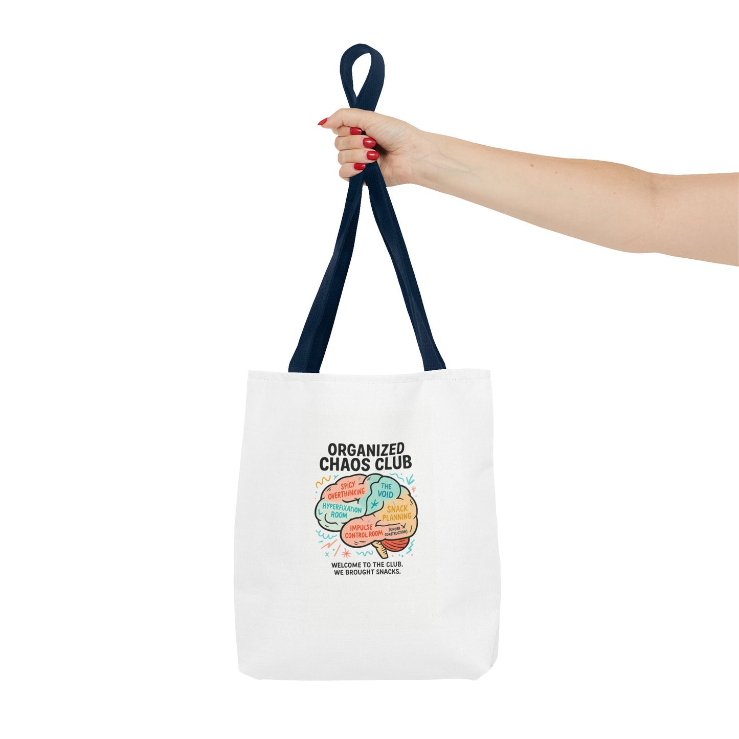 Organized Chaos Club Tote Bag - Unique Gift for Creative Minds, Perfect for Shopping, Travel, or School, Fun Design