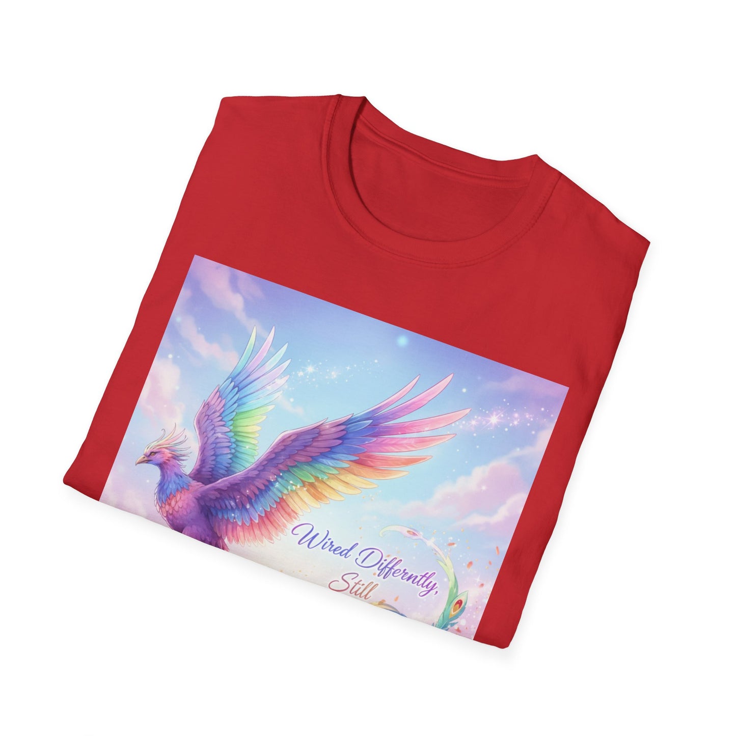 Wired Differently Still Brilliant T-Shirt | ADHD Autism Pride Tee, Rainbow Phoenix Anime Top, Neurospicy Fantasy Shirt”