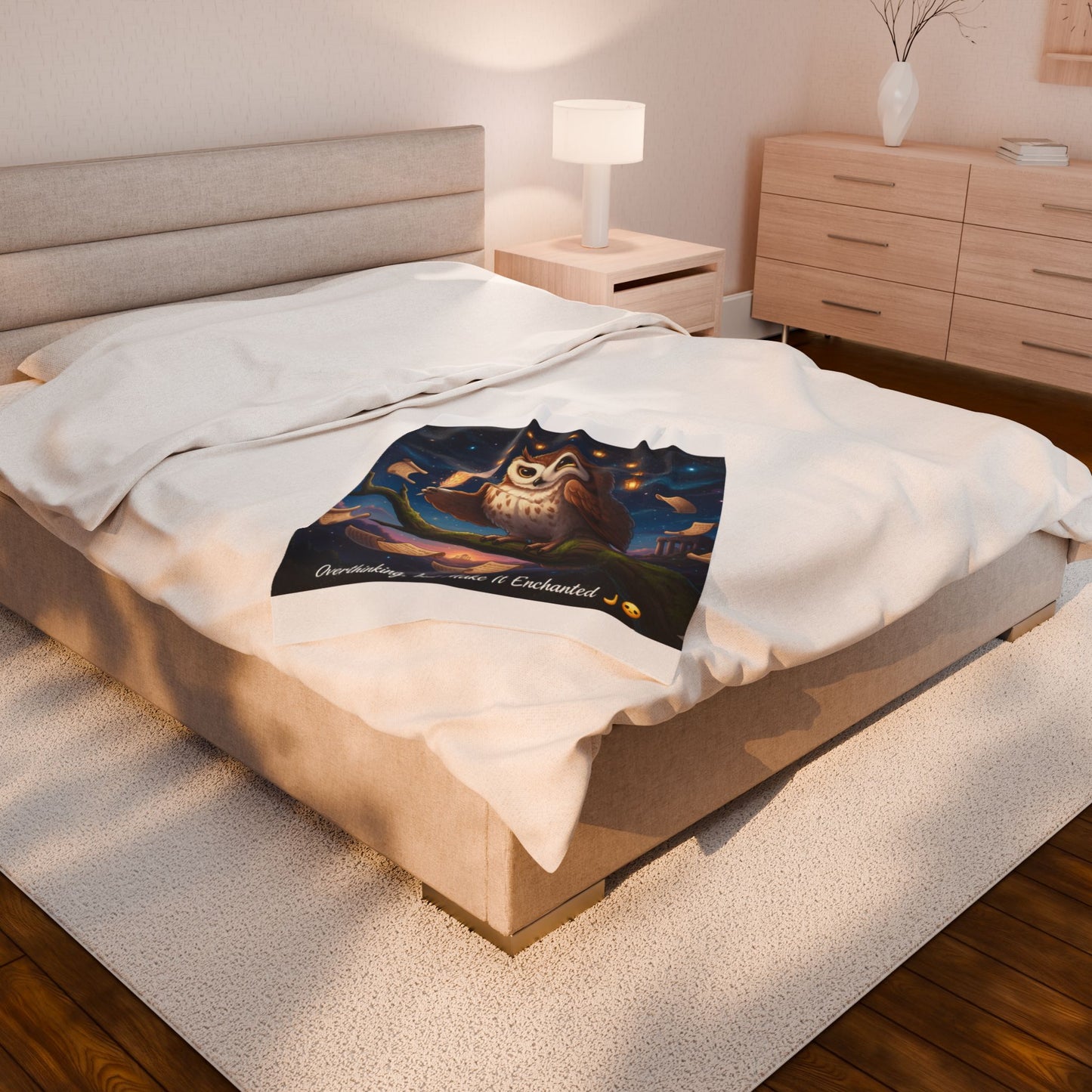 Overthinking Owl Blanket | Enchanted Night Sky Cozy Throw