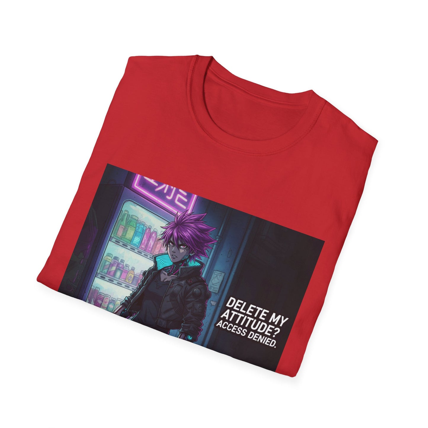 Cyberpunk Samurai T-Shirt – “Delete My Attitude? Access Denied.” | Futuristic Anime Streetwear