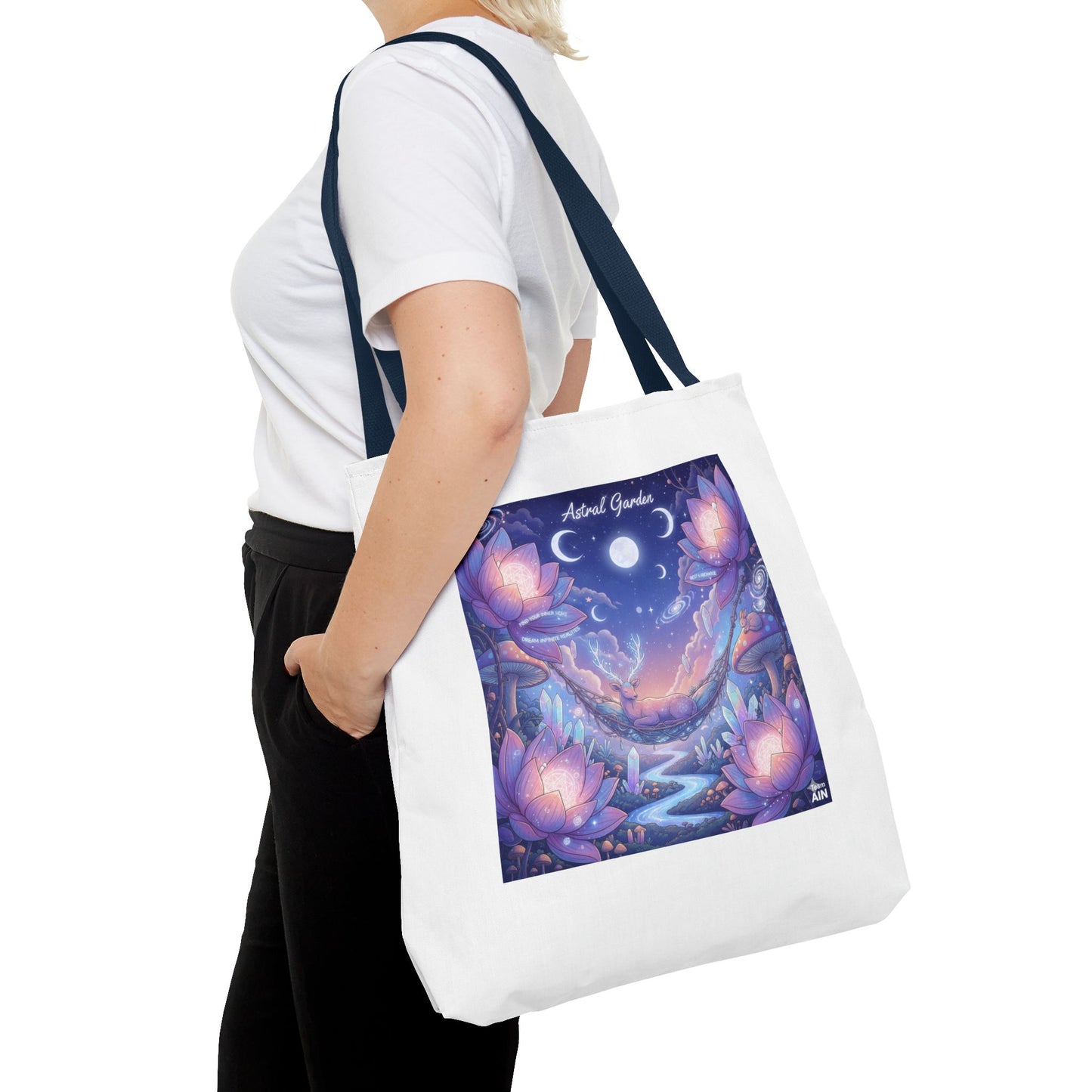 Mystical Floral Tote Bag | AOP Design, Day Out Bag, Eco-Friendly Shopper, Gift for Her, Floral Art Carryall