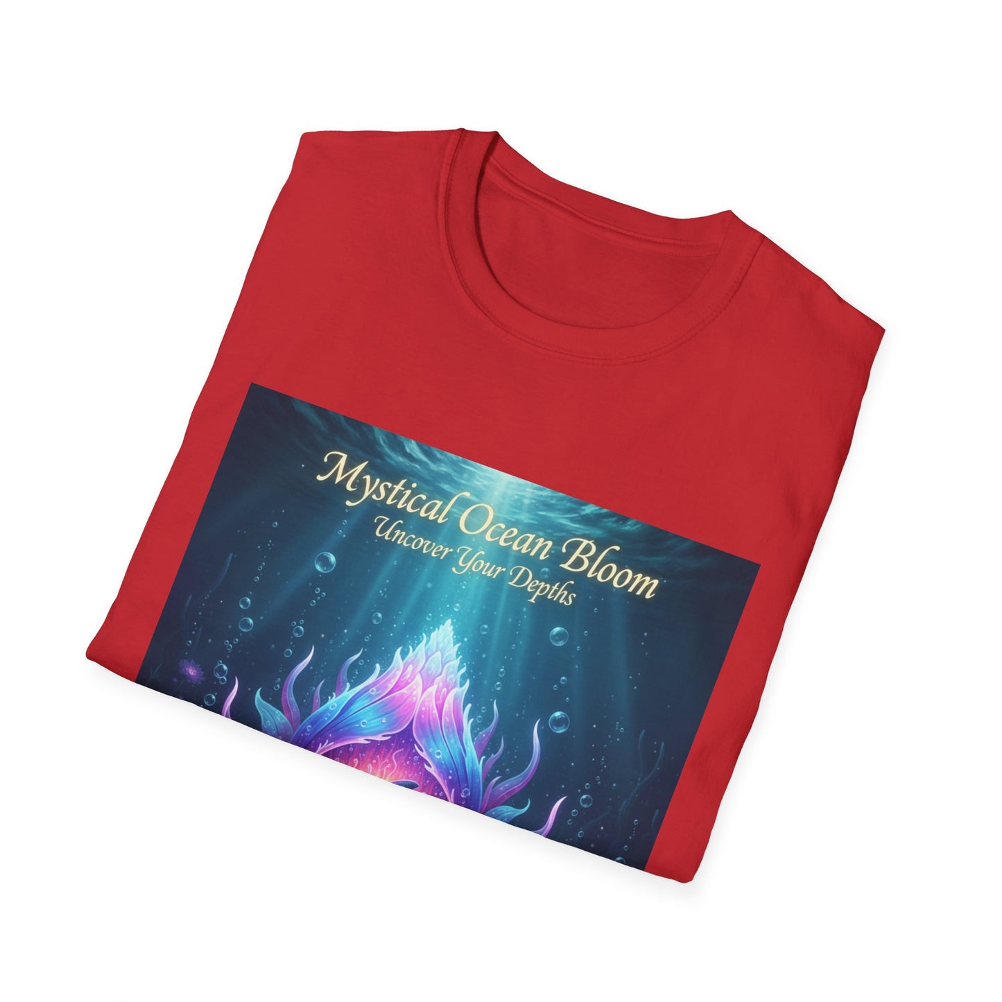 Mystical Ocean Bloom Unisex T-Shirt, Spiritual Tee, Ocean Lover Gift, Meditation Shirt, Eco-Friendly Apparel, Trendy Graphic Top
