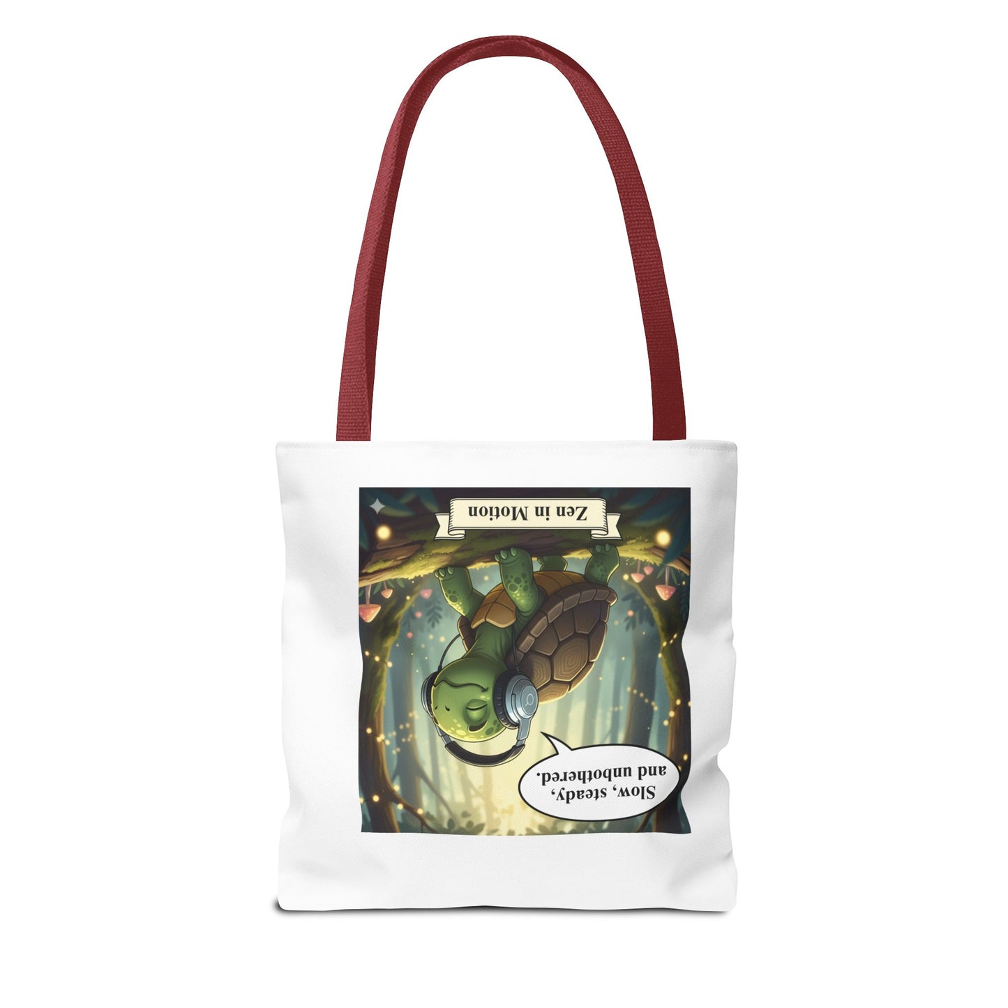 Zen Turtle Tote Bag - Slow and Steady, Inspirational Bag for Nature Lovers, Eco-Friendly Shopping, Gift for Friends, Yoga, Mindfulness