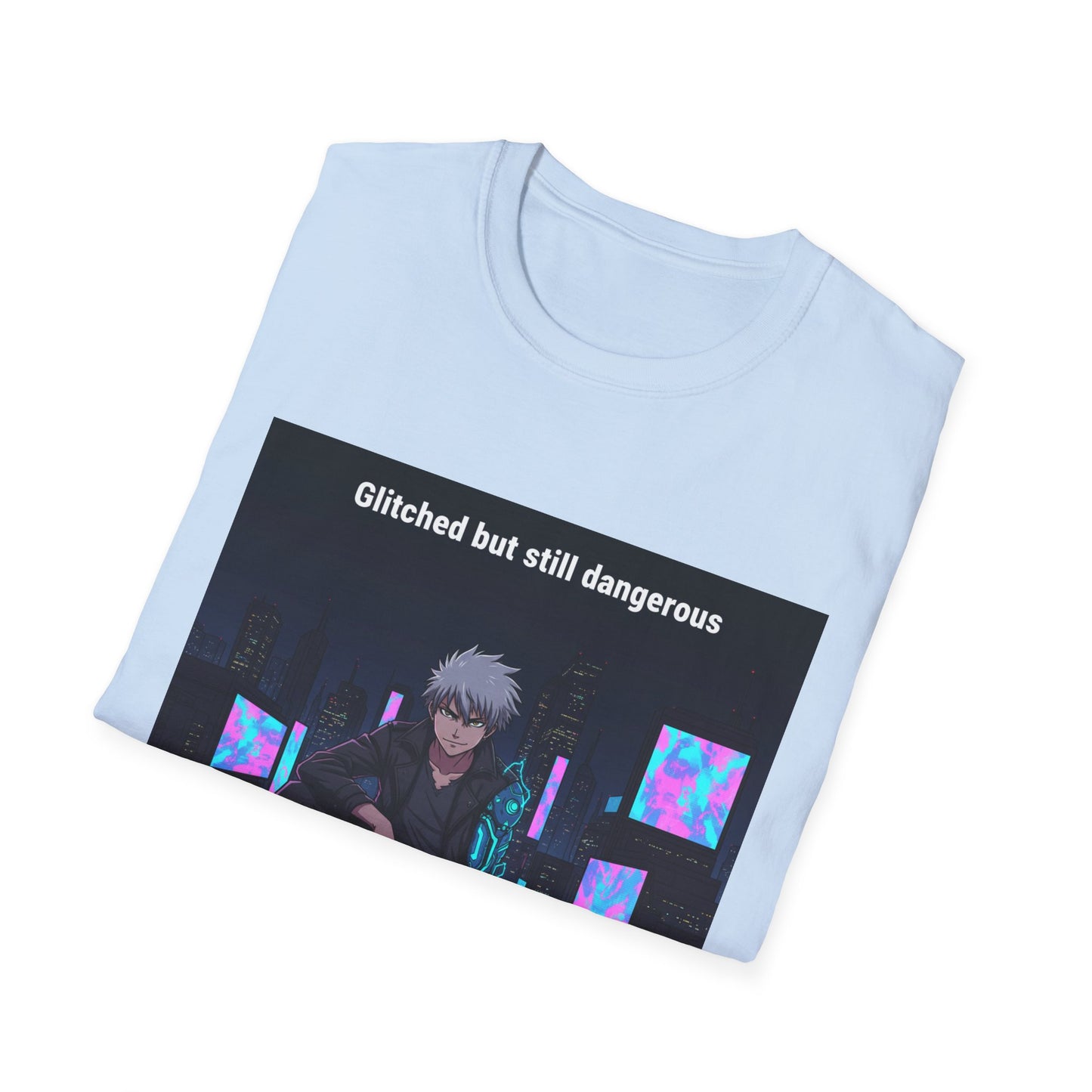 Cyberpunk Hoodie T-Shirt – “Mood: Corrupted File” | Futuristic Hacker Streetwear