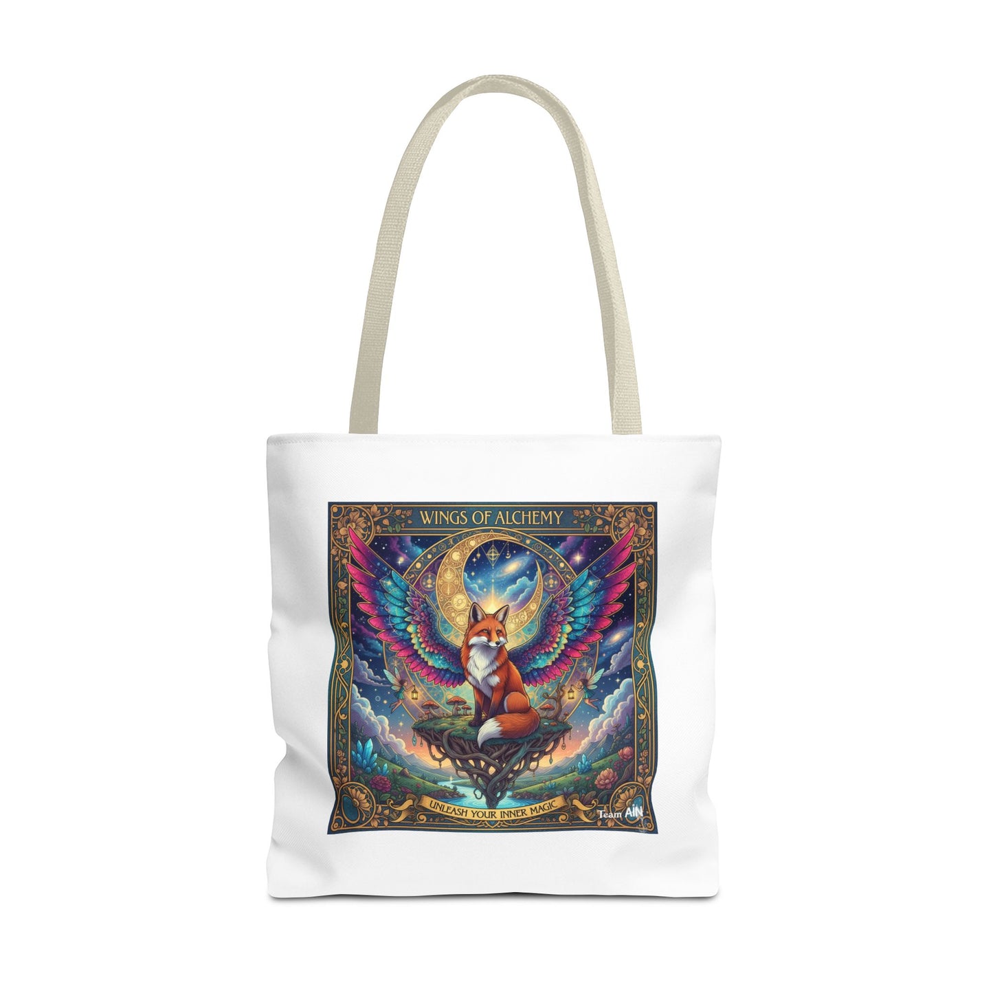 Mystical Fox Alchemy Tote Bag, Magical Art Bag, Eco-Friendly Shopping Tote, Gift for Animal Lovers, Fairy Tale Style