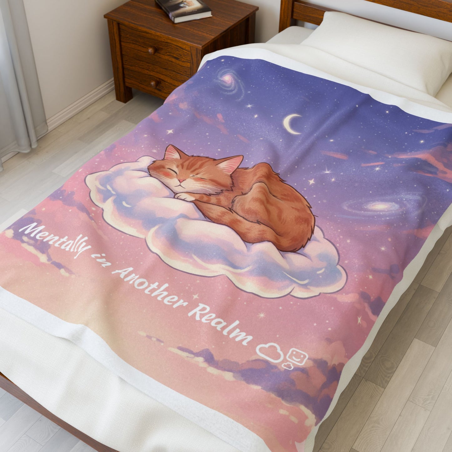 Mentally in Another Realm Cat Blanket | Dreamy Cosmic Throw
