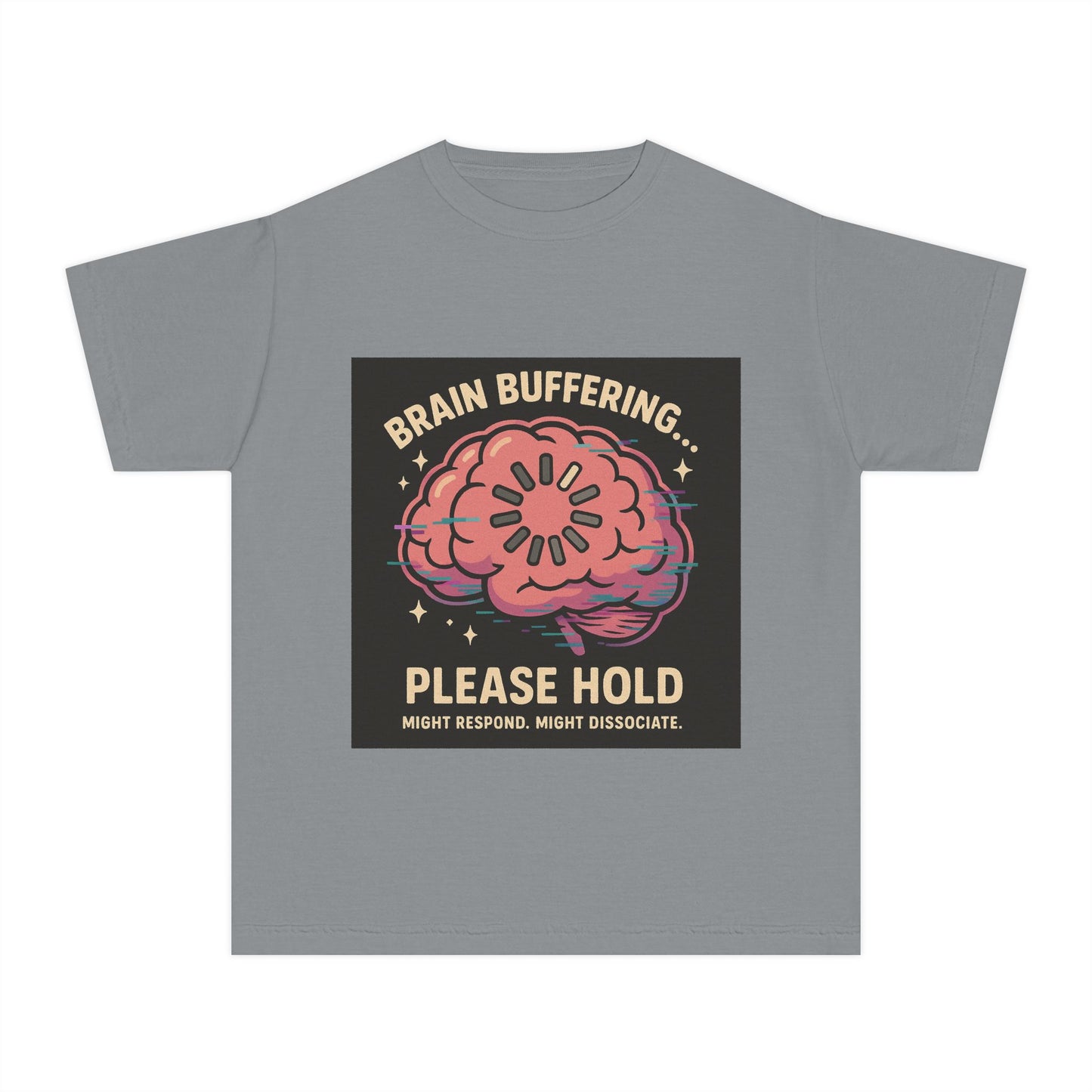 Brain Buffering Youth Tee - Fun Graphic Tee, Casual Wear, Gift for Teens, Cool Funny Shirt, Brainy Humor