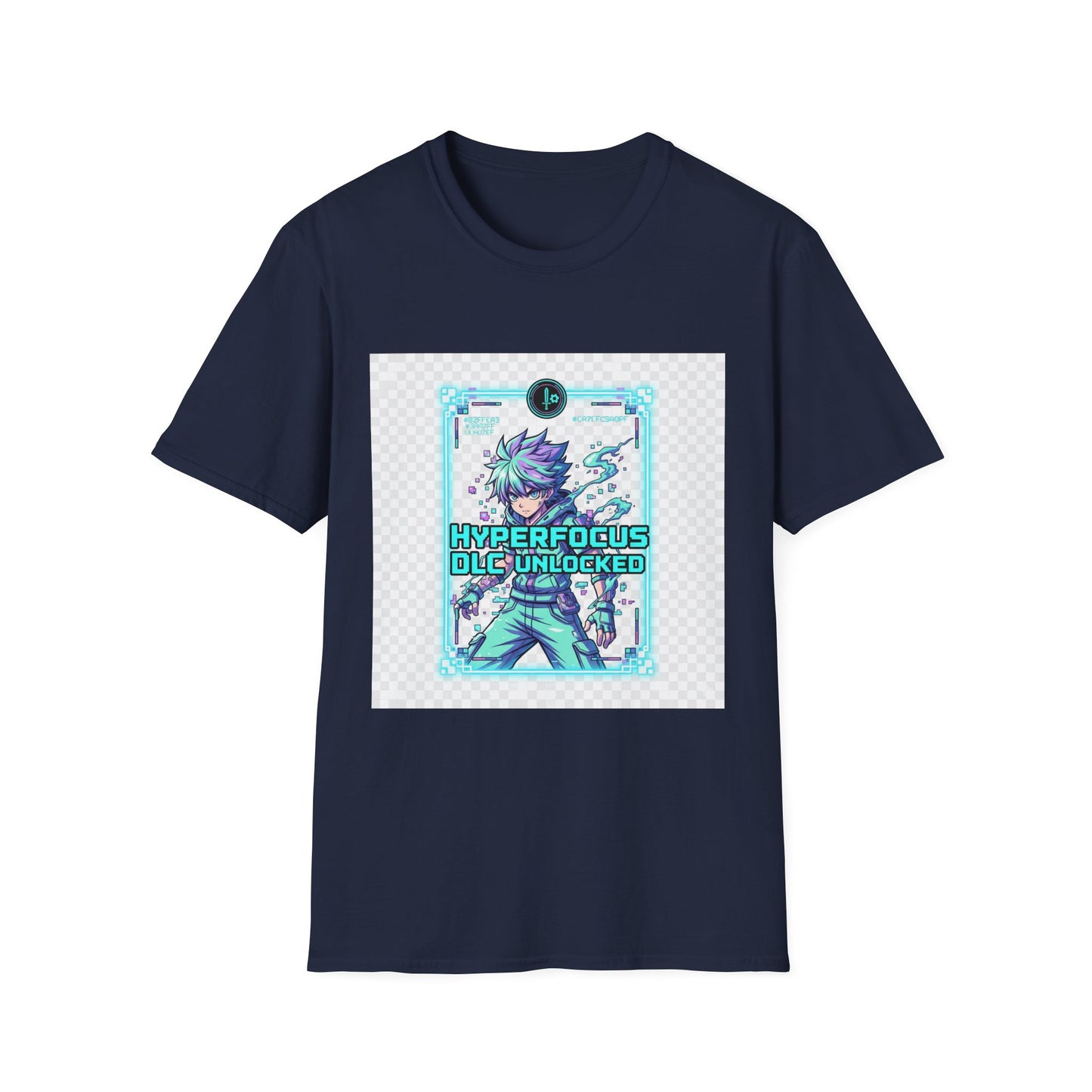 Cyberpunk Anime T-Shirt – Glitchcore Blue Neon Tee | Neurospicy Gamer Shirt, Otaku Aesthetic Clothing, Vaporwave Core Top