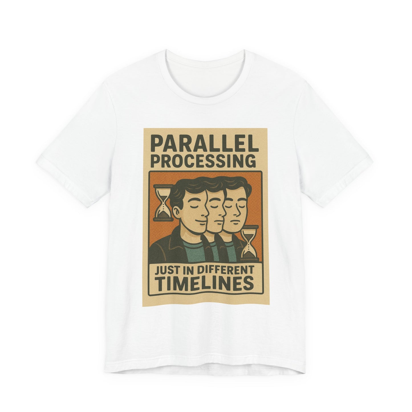 Unisex Jersey Tee: Parallel Processing, Funny Graphic Tee, Nerdy T-Shirt, Casual Everyday Wear, Gift for Tech Lovers, Geek Chic Top