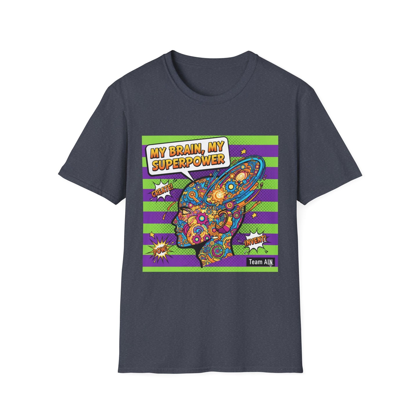 Colorful Brain Power T-Shirt | Creativity Shirt, Gift for Teachers, Fun Casual Wear, Unique Educational Top, Inspirational Clothing