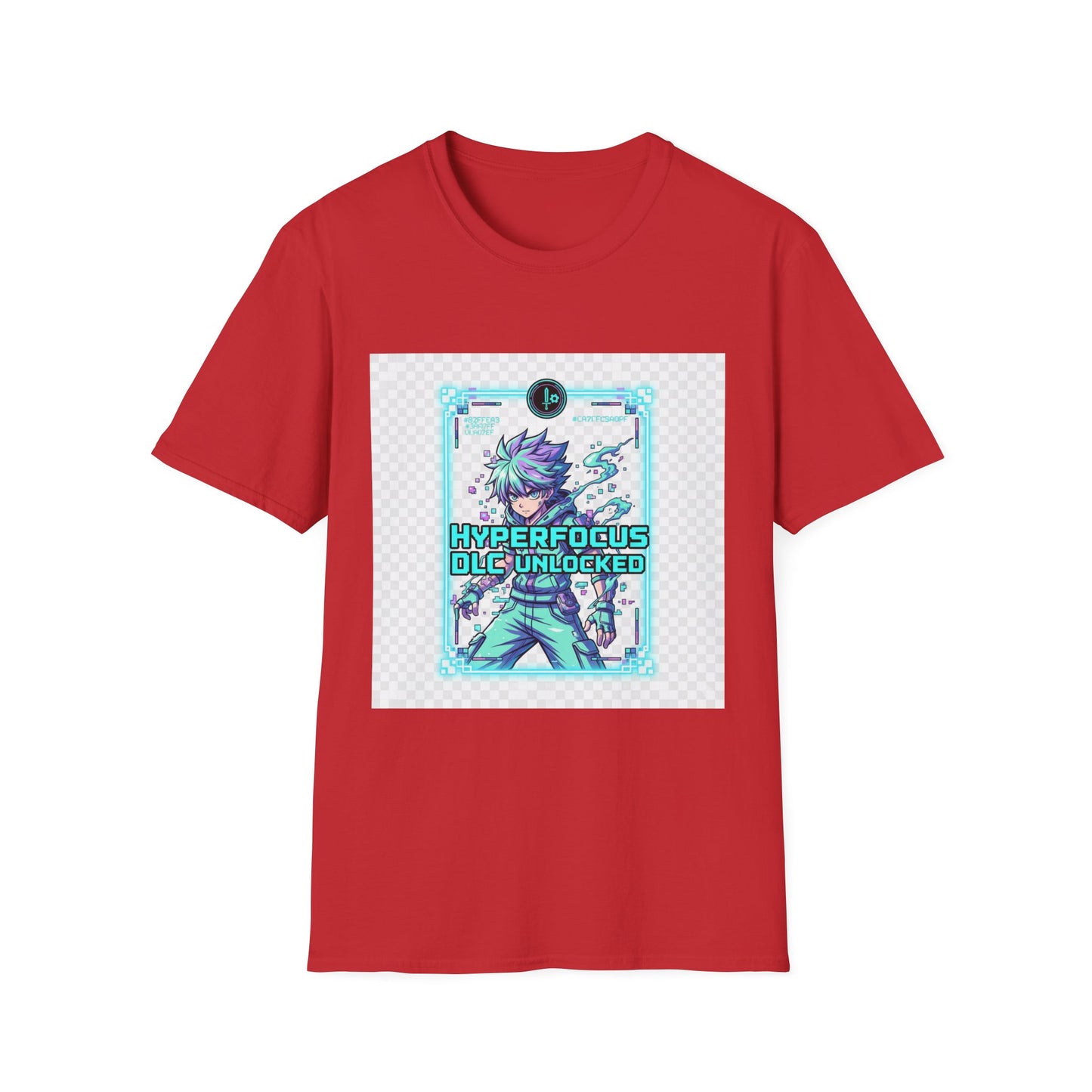 Cyberpunk Anime T-Shirt – Glitchcore Blue Neon Tee | Neurospicy Gamer Shirt, Otaku Aesthetic Clothing, Vaporwave Core Top