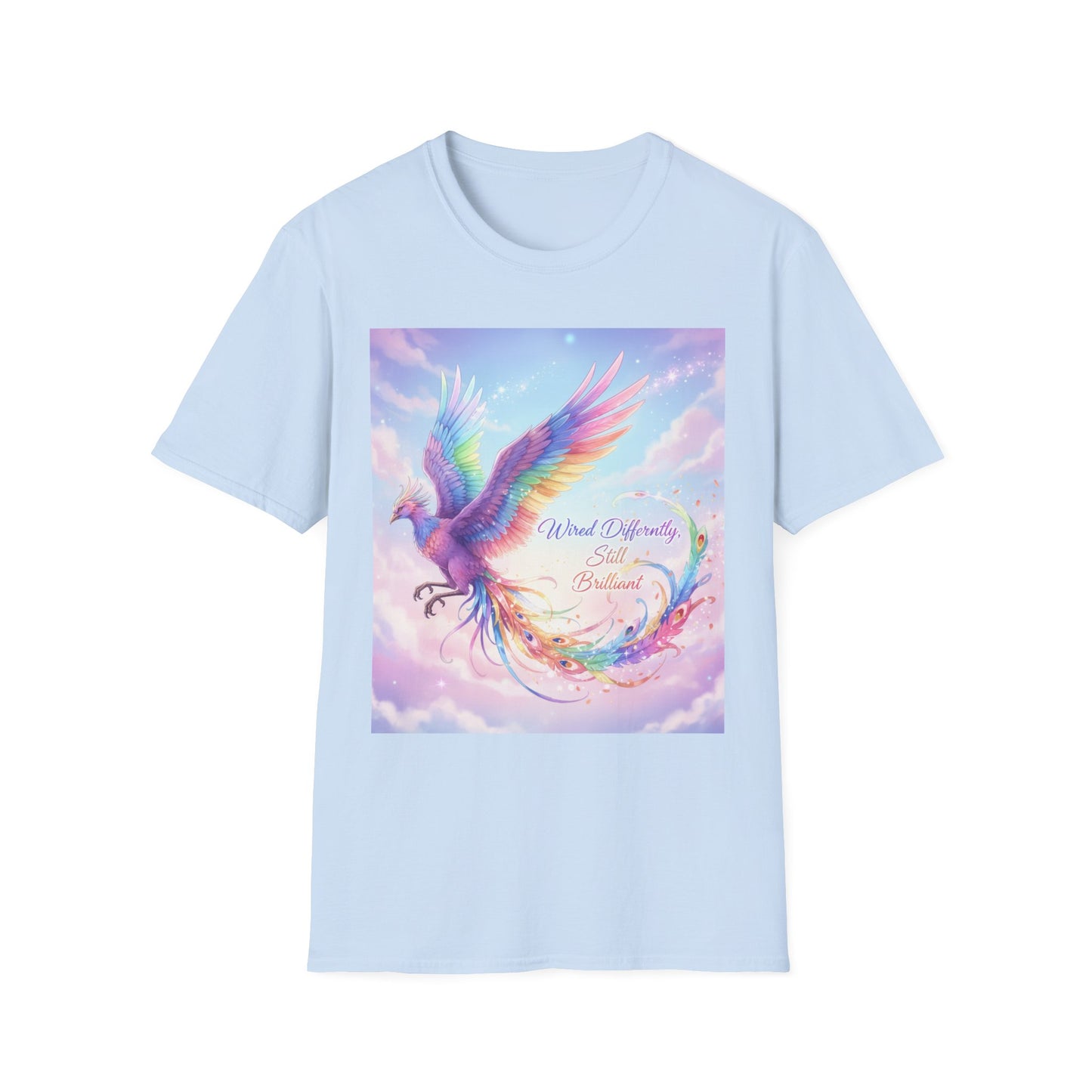 Wired Differently Still Brilliant T-Shirt | ADHD Autism Pride Tee, Rainbow Phoenix Anime Top, Neurospicy Fantasy Shirt”