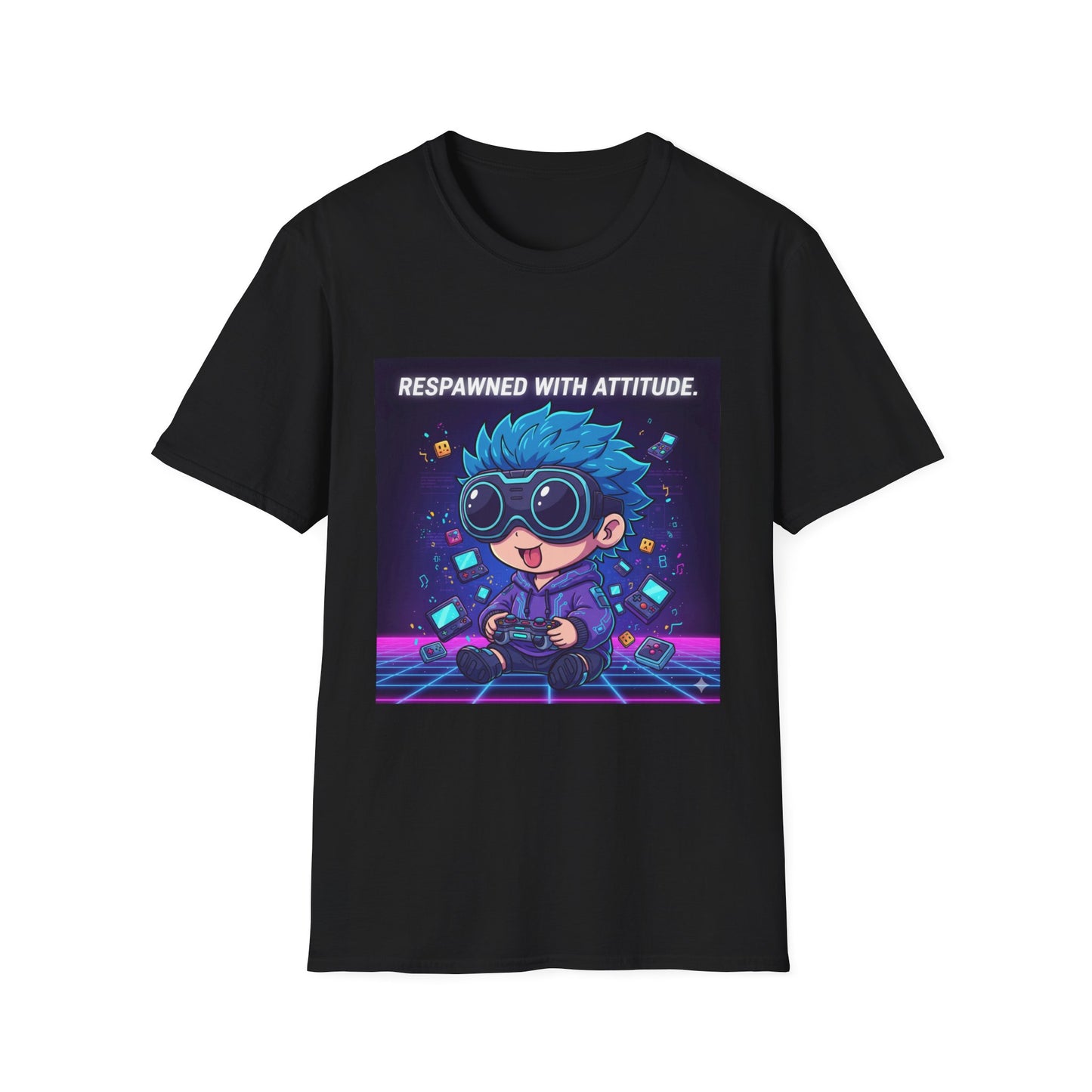 Chibi Gamer Tee – Respawned with Attitude