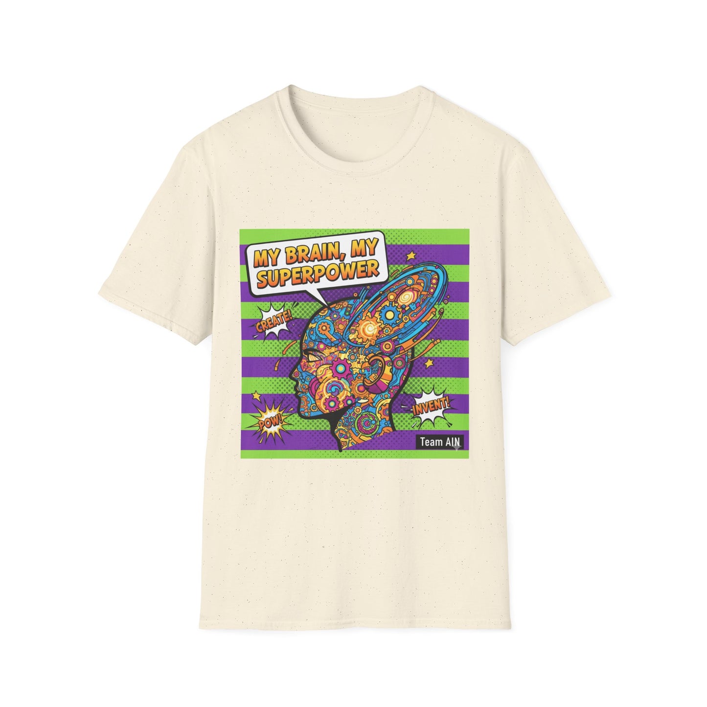 Colorful Brain Power T-Shirt | Creativity Shirt, Gift for Teachers, Fun Casual Wear, Unique Educational Top, Inspirational Clothing