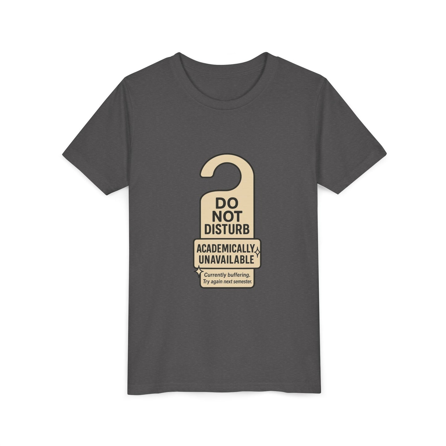 Academic Vibes Youth Tee, Do Not Disturb Shirt, School Wear, Fun Gift for Kids, Back to School Tee, Unavailable Sign T-Shirt