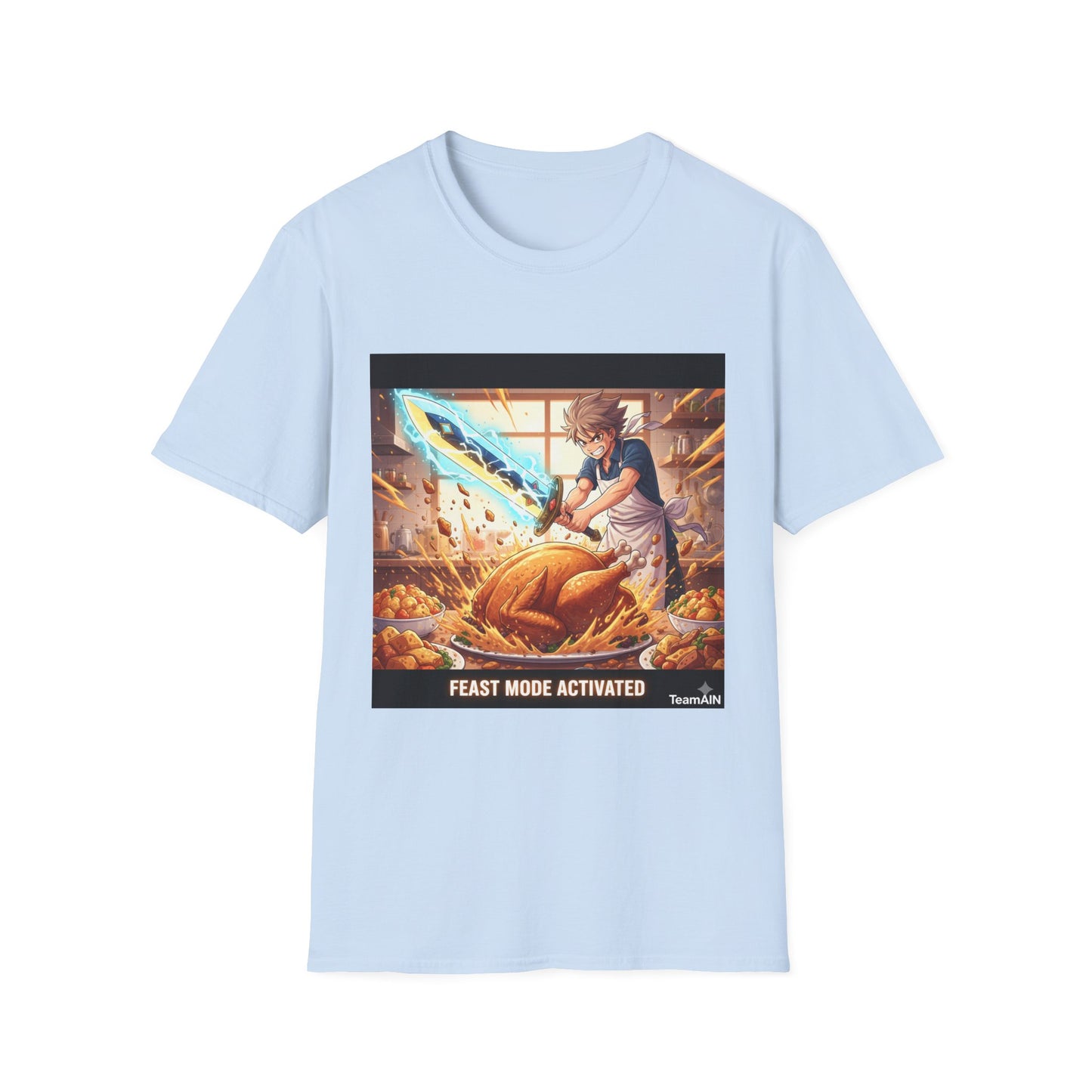 Feast Mode Activated T-Shirt – Funny Anime Neurodivergent Thanksgiving Tee