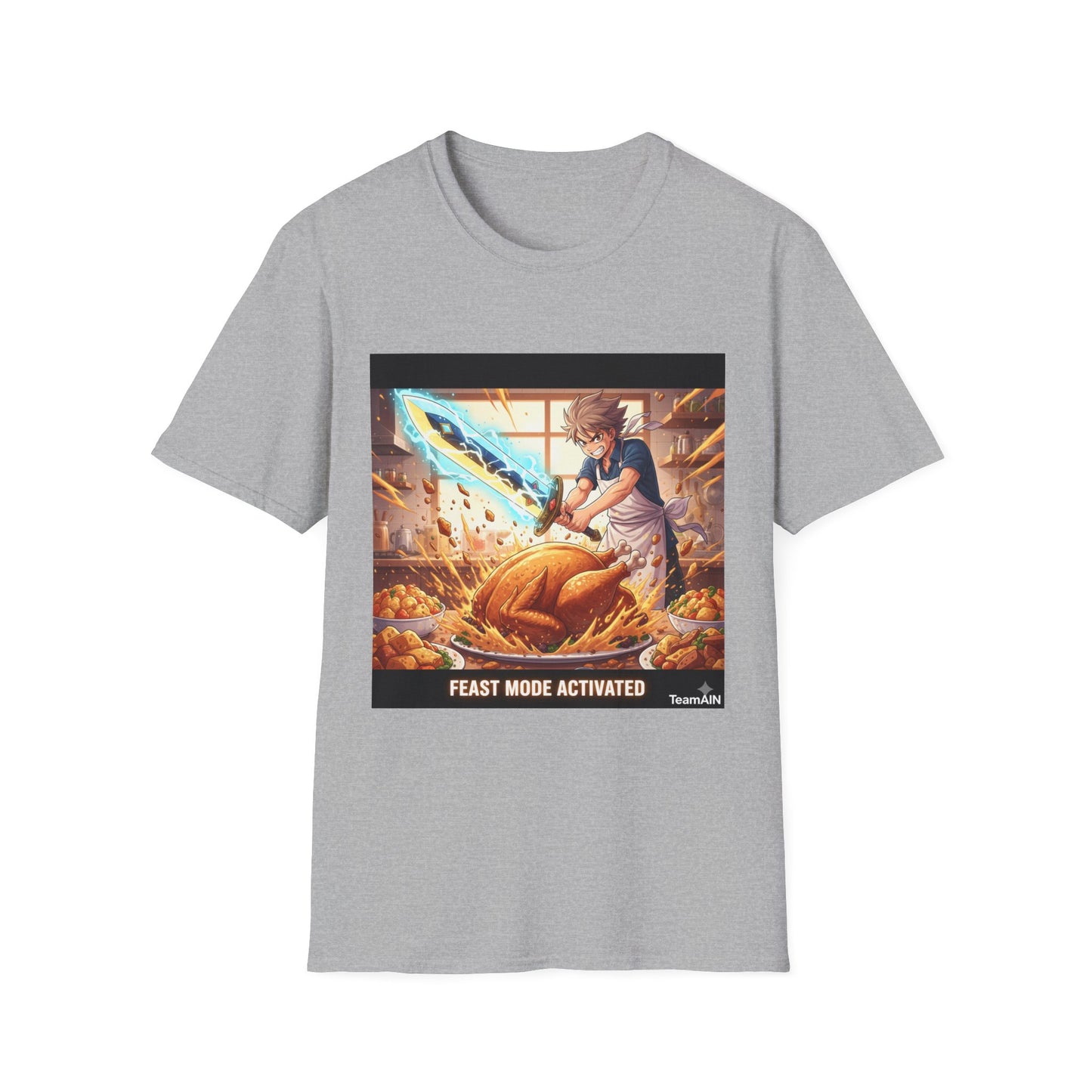 Feast Mode Activated T-Shirt – Funny Anime Neurodivergent Thanksgiving Tee