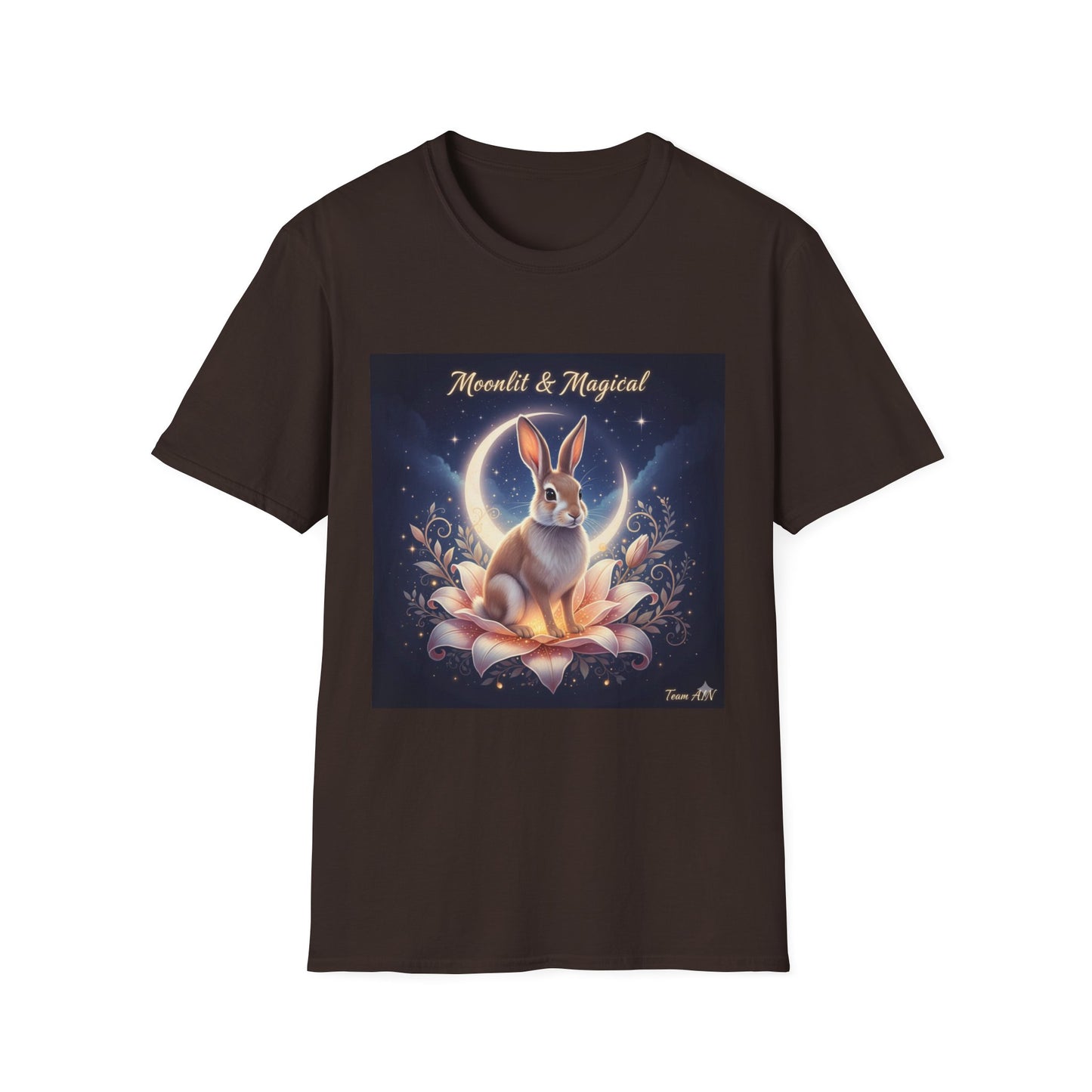Moonlit & Magical Rabbit Unisex T-Shirt, Cute Rabbit Tee, Gift for Animal Lovers, Casual Wear, Nature Enthusiasts, Birthday Gift