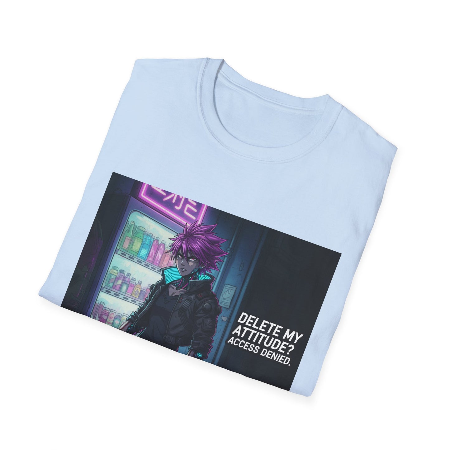 Cyberpunk Samurai T-Shirt – “Delete My Attitude? Access Denied.” | Futuristic Anime Streetwear