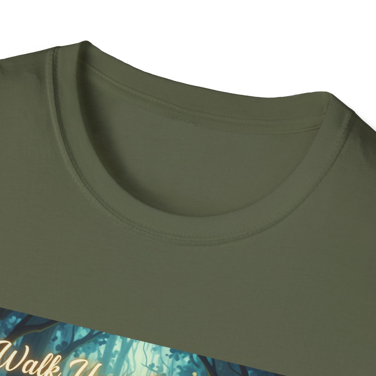 Wolf Forest Unisex Softstyle T-Shirt, Nature Lover Tee, Bohemian Graphic Shirt, Gifts for Adventurers, Vintage Animal Art