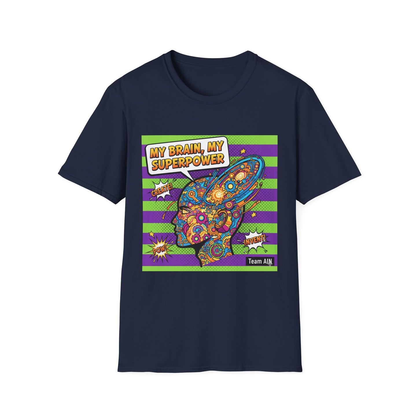 Colorful Brain Power T-Shirt | Creativity Shirt, Gift for Teachers, Fun Casual Wear, Unique Educational Top, Inspirational Clothing
