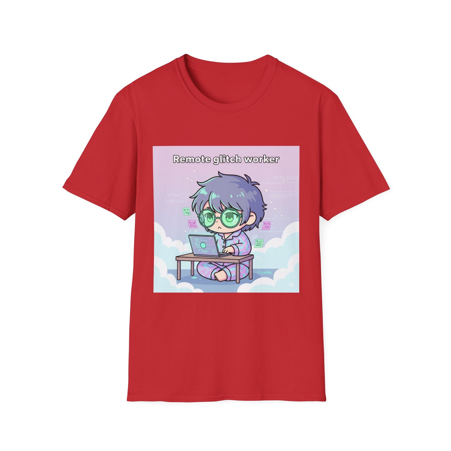 Chibi Hacker Tee – Remote Glitch Worker