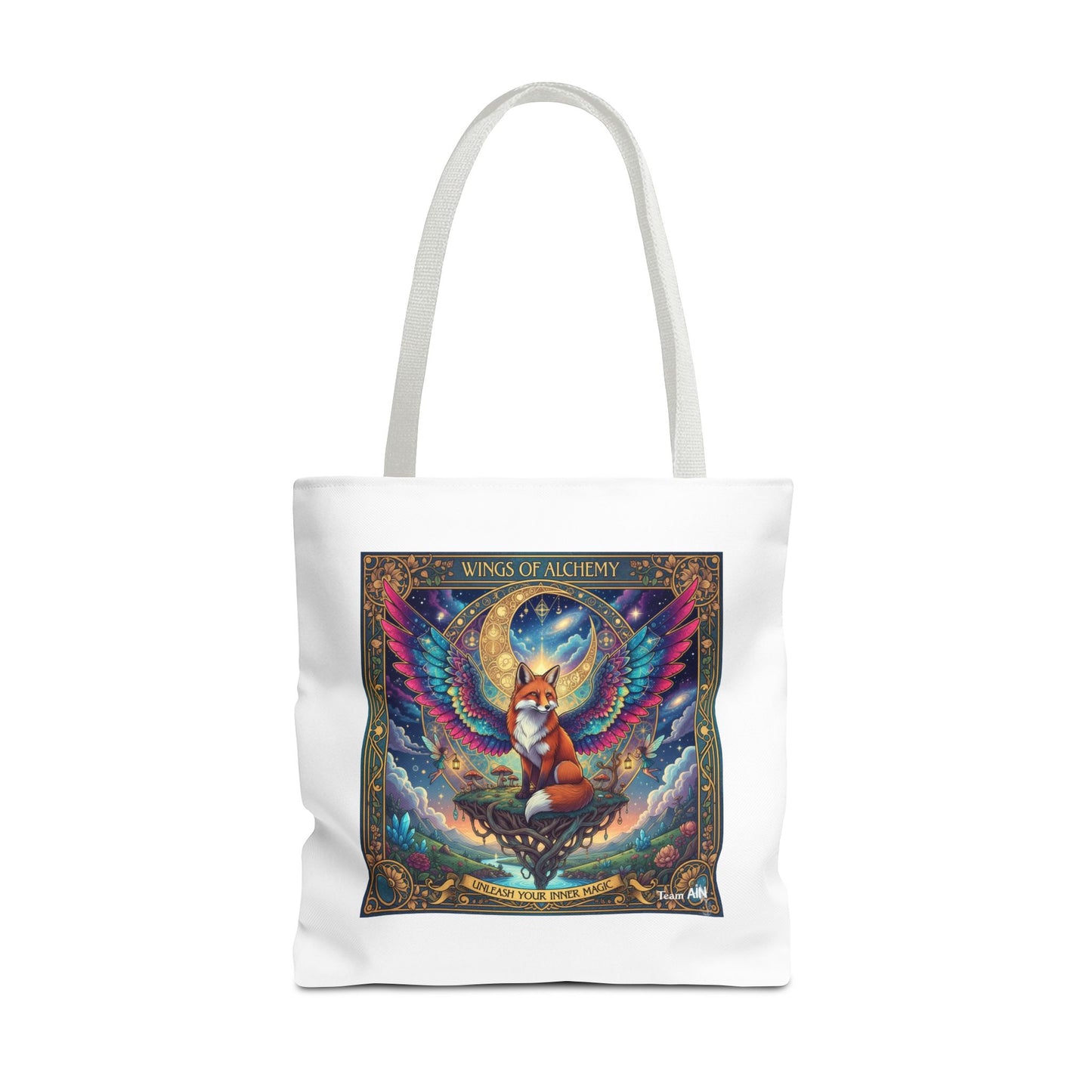 Mystical Fox Alchemy Tote Bag, Magical Art Bag, Eco-Friendly Shopping Tote, Gift for Animal Lovers, Fairy Tale Style