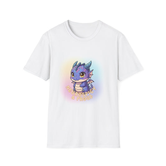 Neurospicy & Proud Dragon T-Shirt | Kawaii ADHD Pride Tee, Autism Acceptance Shirt, Cute Fantasy Anime Top