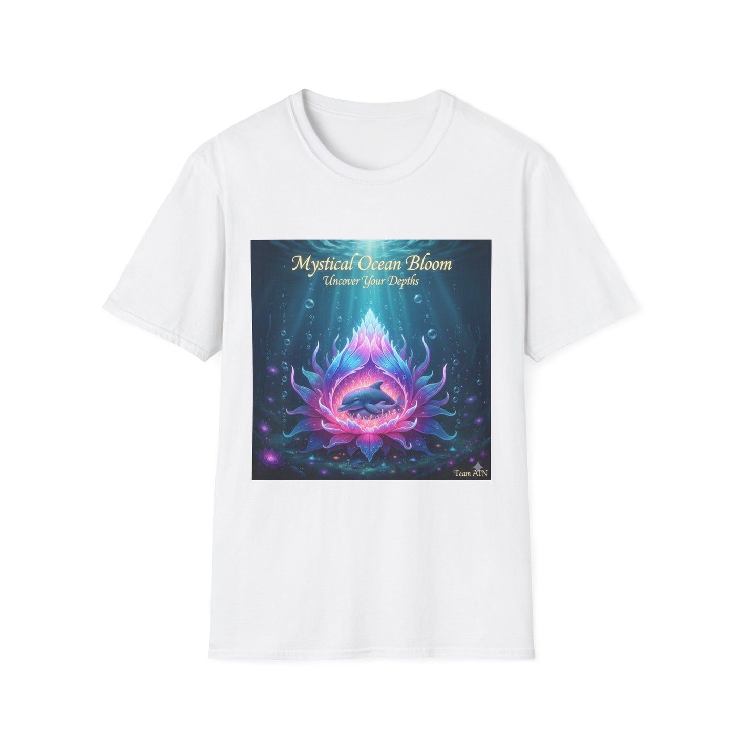 Mystical Ocean Bloom Unisex T-Shirt, Spiritual Tee, Ocean Lover Gift, Meditation Shirt, Eco-Friendly Apparel, Trendy Graphic Top