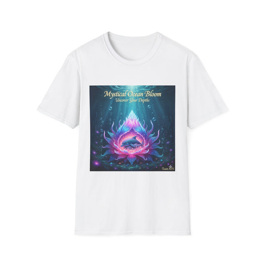 Mystical Ocean Bloom Unisex T-Shirt, Spiritual Tee, Ocean Lover Gift, Meditation Shirt, Eco-Friendly Apparel, Trendy Graphic Top
