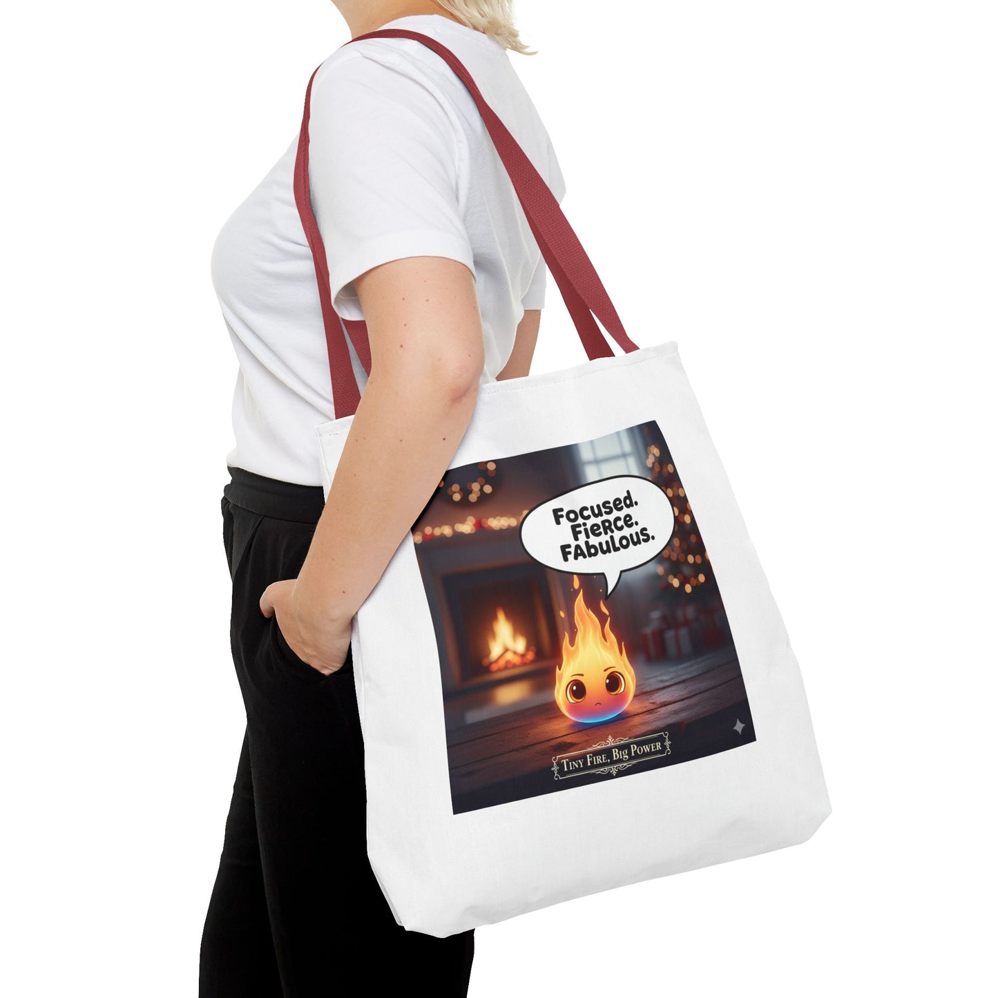 Fierce and Fabulous Tote Bag, Motivational Gift, Cute AOP Bag, Daily Use, Holiday Shopping, Unique Statement Accessory