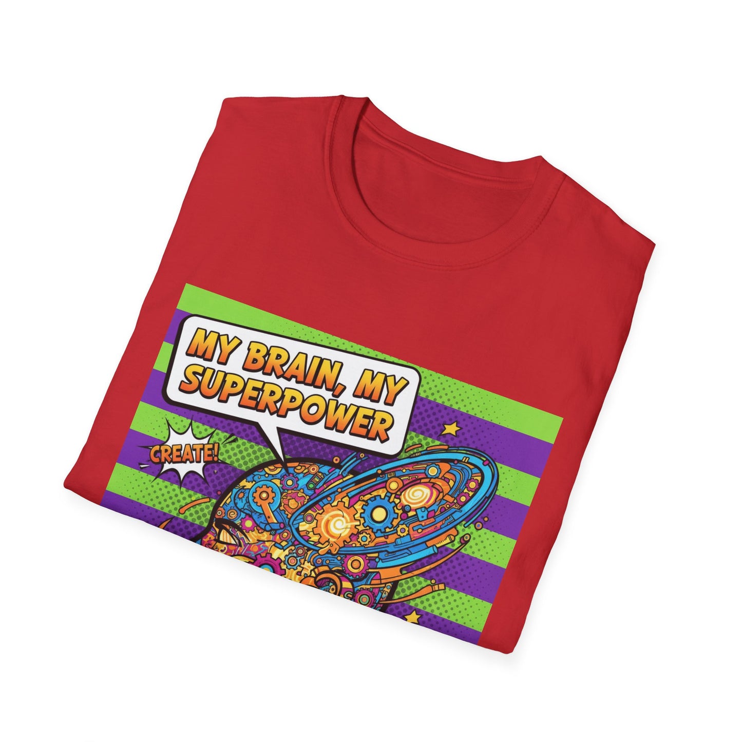 Colorful Brain Power T-Shirt | Creativity Shirt, Gift for Teachers, Fun Casual Wear, Unique Educational Top, Inspirational Clothing