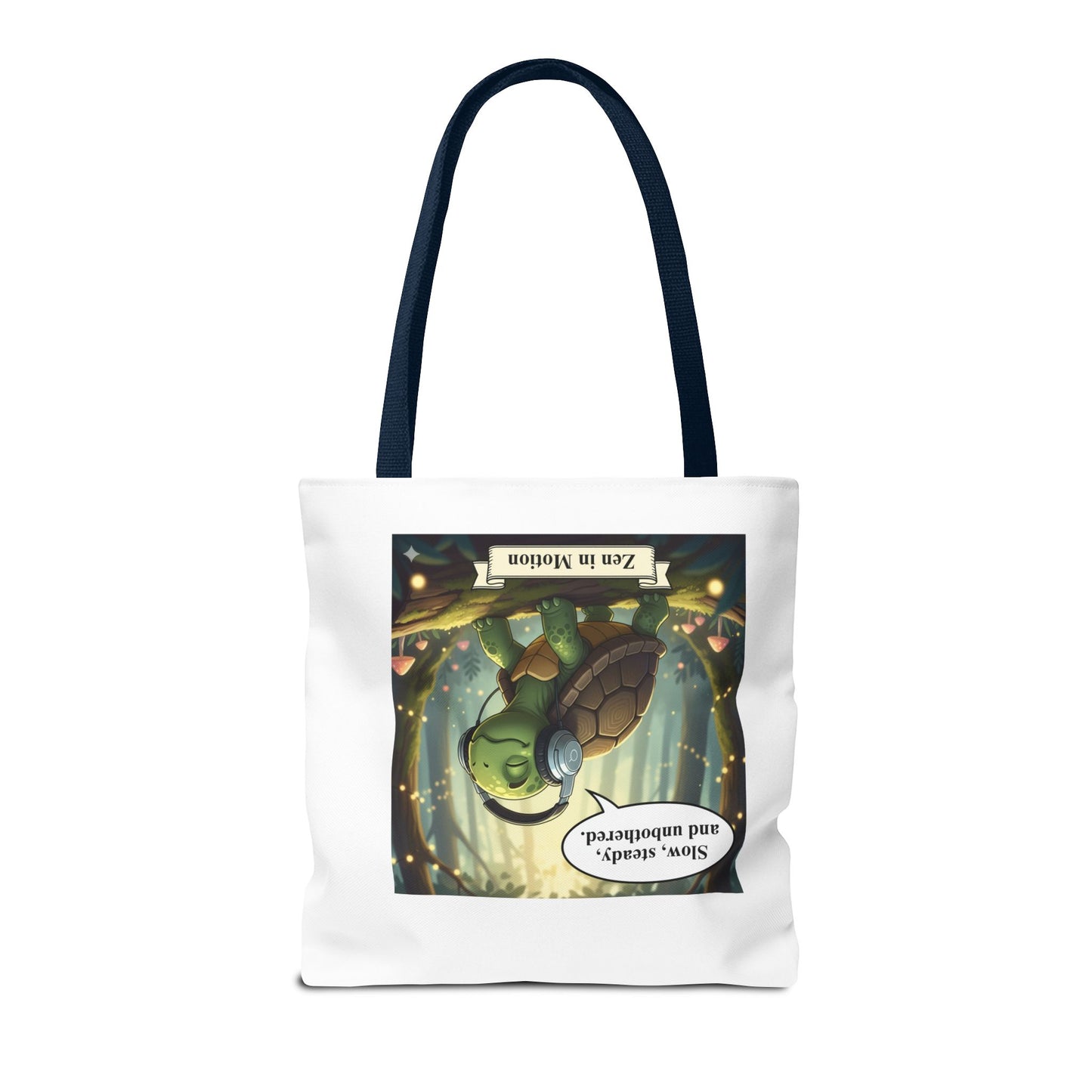 Zen Turtle Tote Bag - Slow and Steady, Inspirational Bag for Nature Lovers, Eco-Friendly Shopping, Gift for Friends, Yoga, Mindfulness
