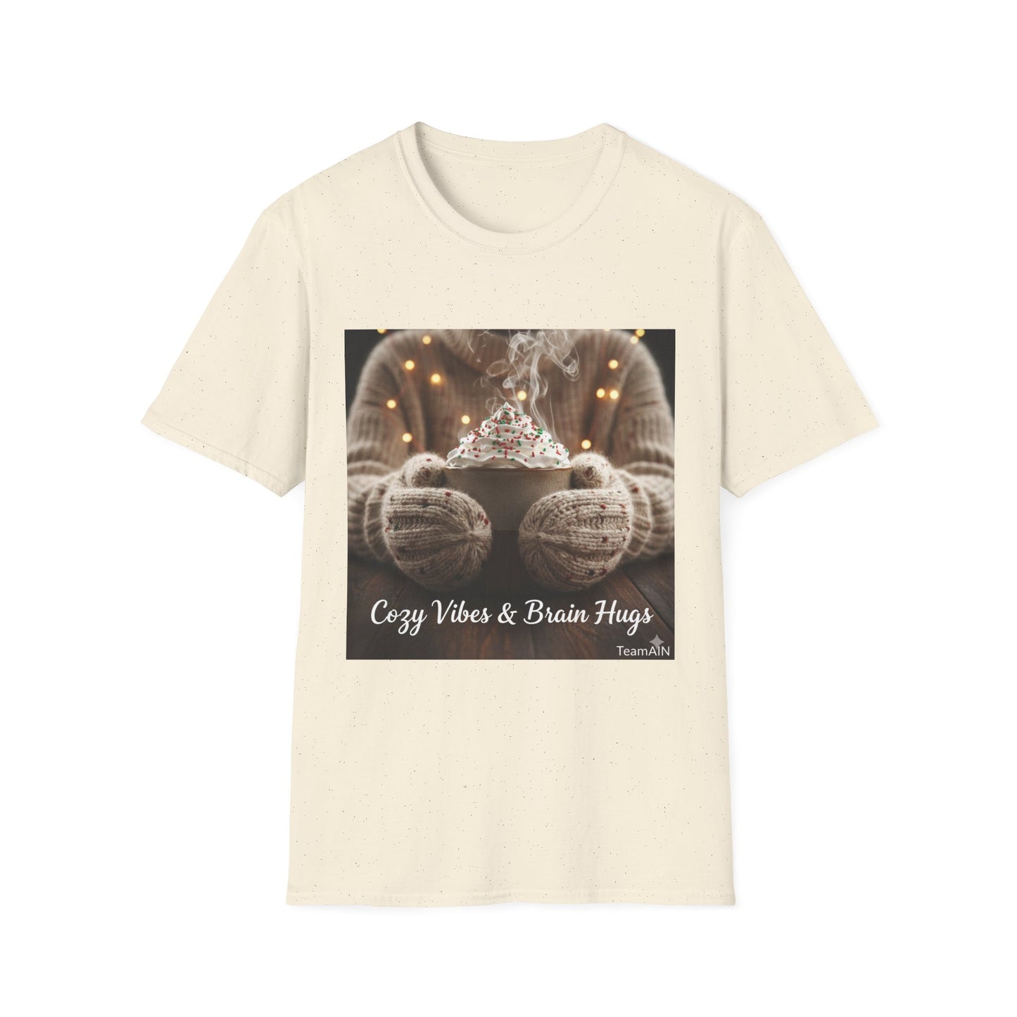 Cozy Vibes & Brain Hugs T-Shirt – Neurodivergent Comfort Holiday Tee