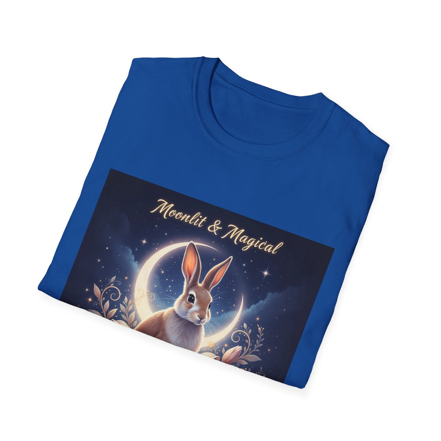 Moonlit & Magical Rabbit Unisex T-Shirt, Cute Rabbit Tee, Gift for Animal Lovers, Casual Wear, Nature Enthusiasts, Birthday Gift