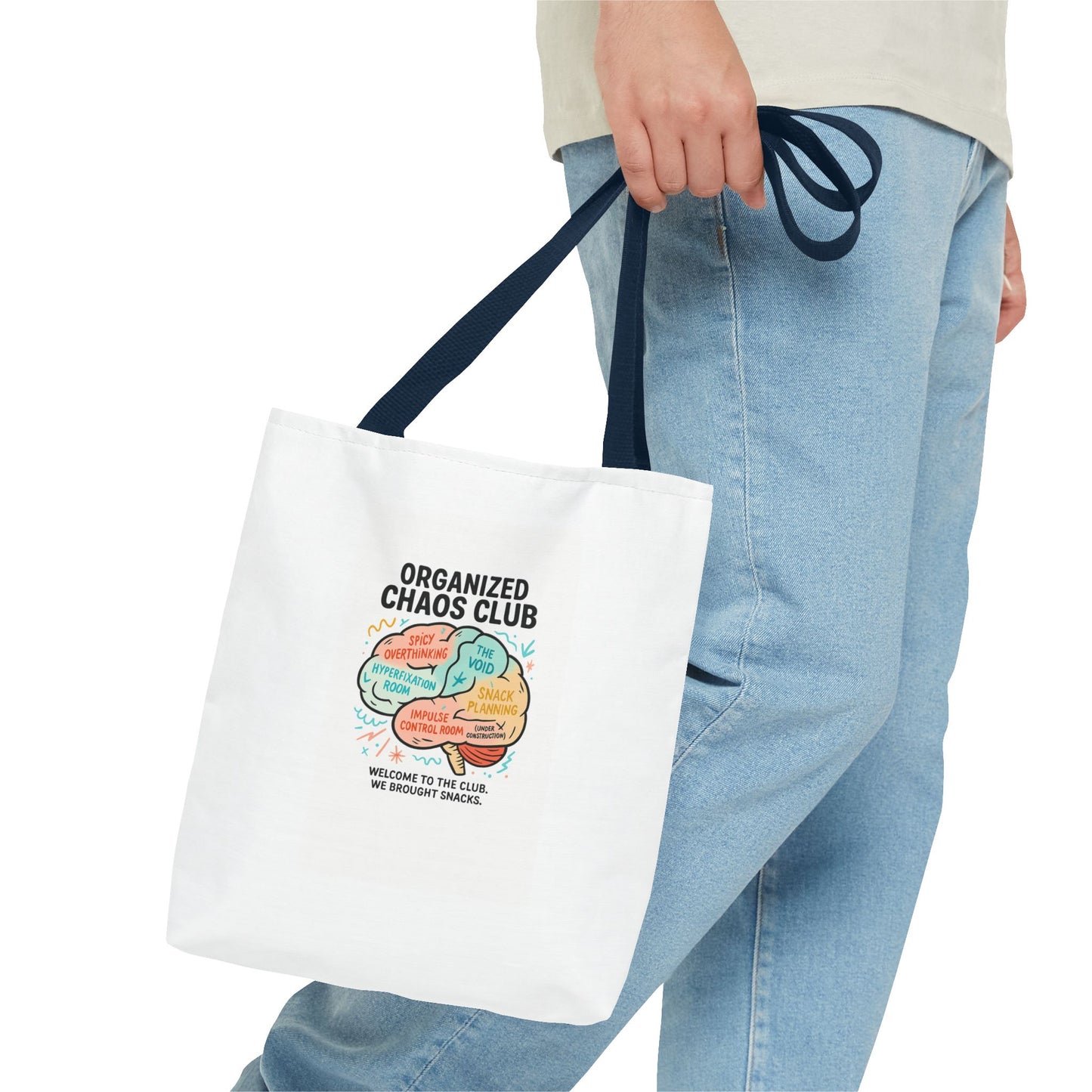 Organized Chaos Club Tote Bag - Unique Gift for Creative Minds, Perfect for Shopping, Travel, or School, Fun Design