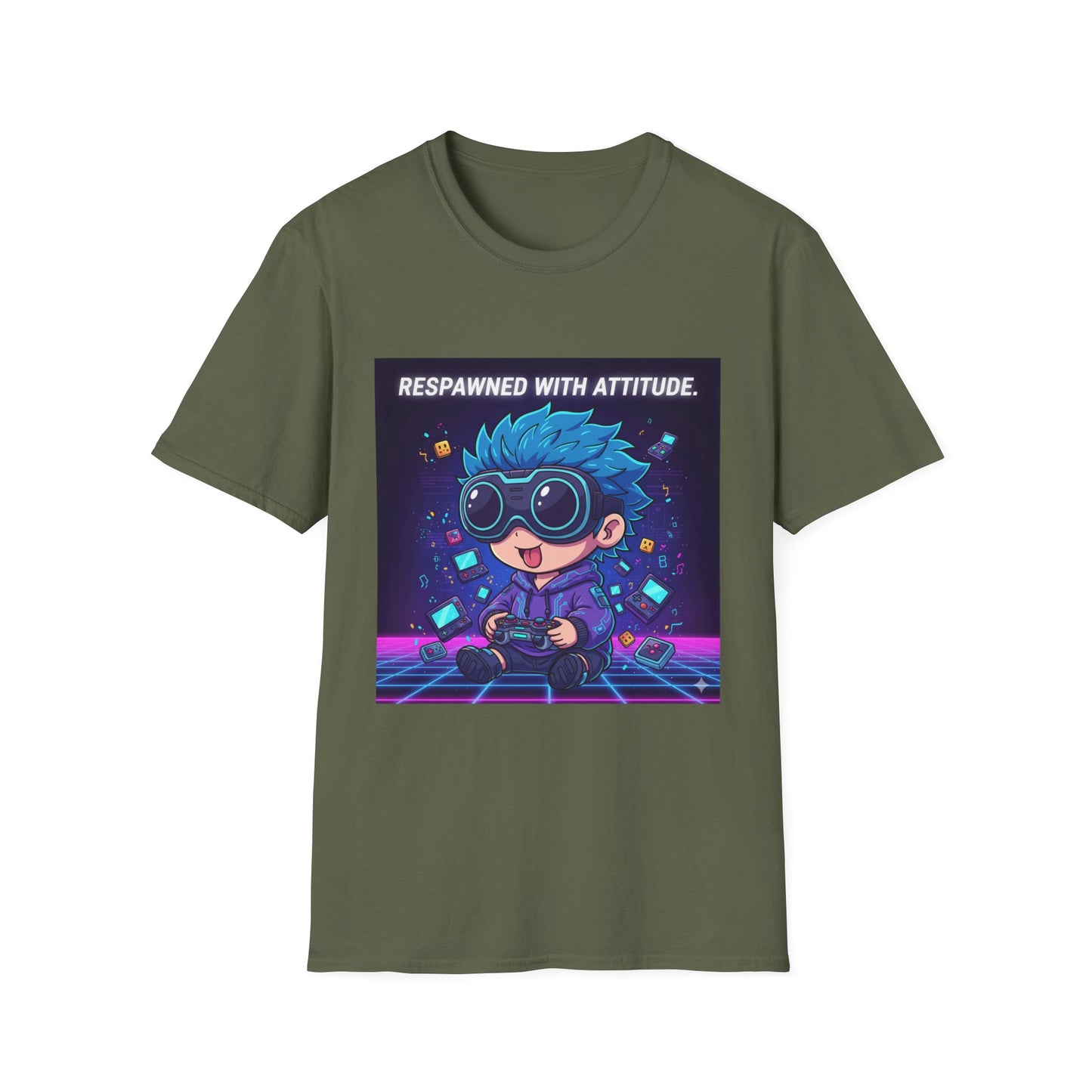 Chibi Gamer Tee – Respawned with Attitude