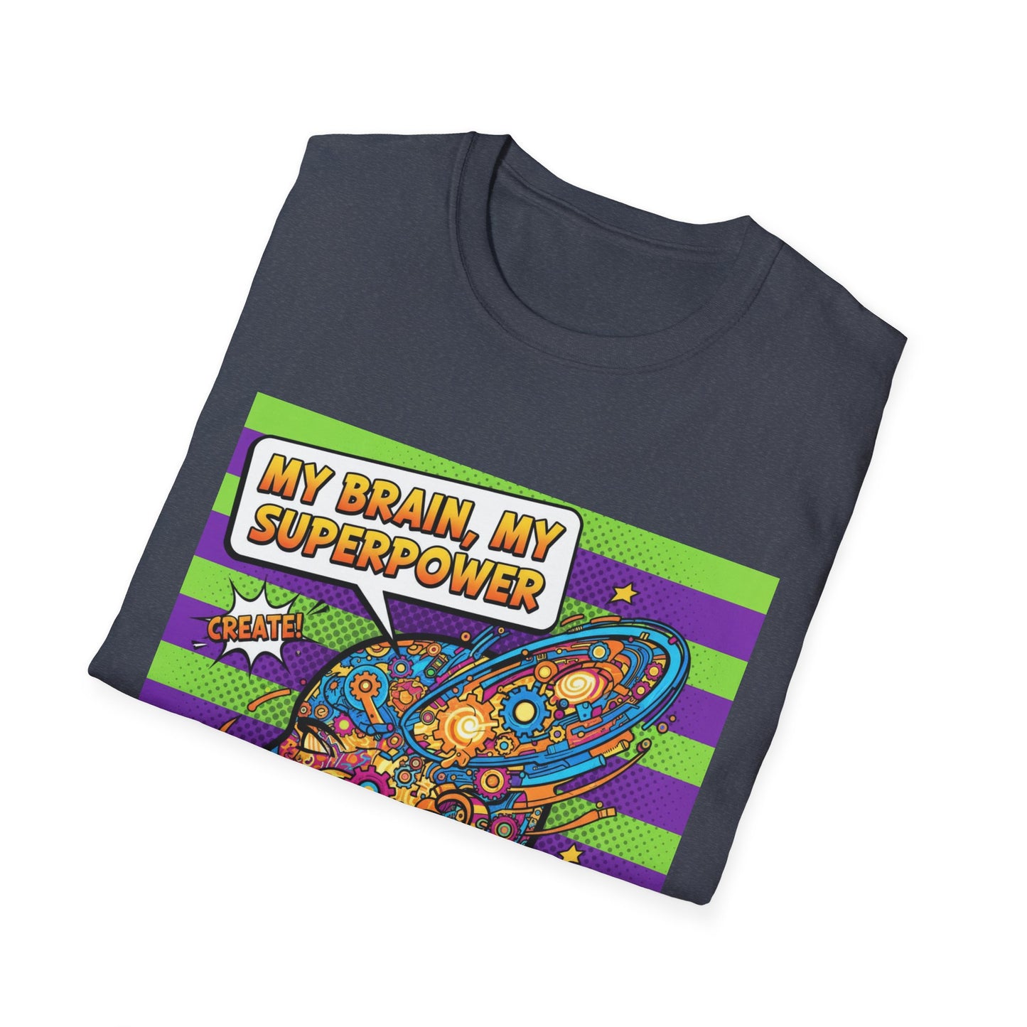 Colorful Brain Power T-Shirt | Creativity Shirt, Gift for Teachers, Fun Casual Wear, Unique Educational Top, Inspirational Clothing