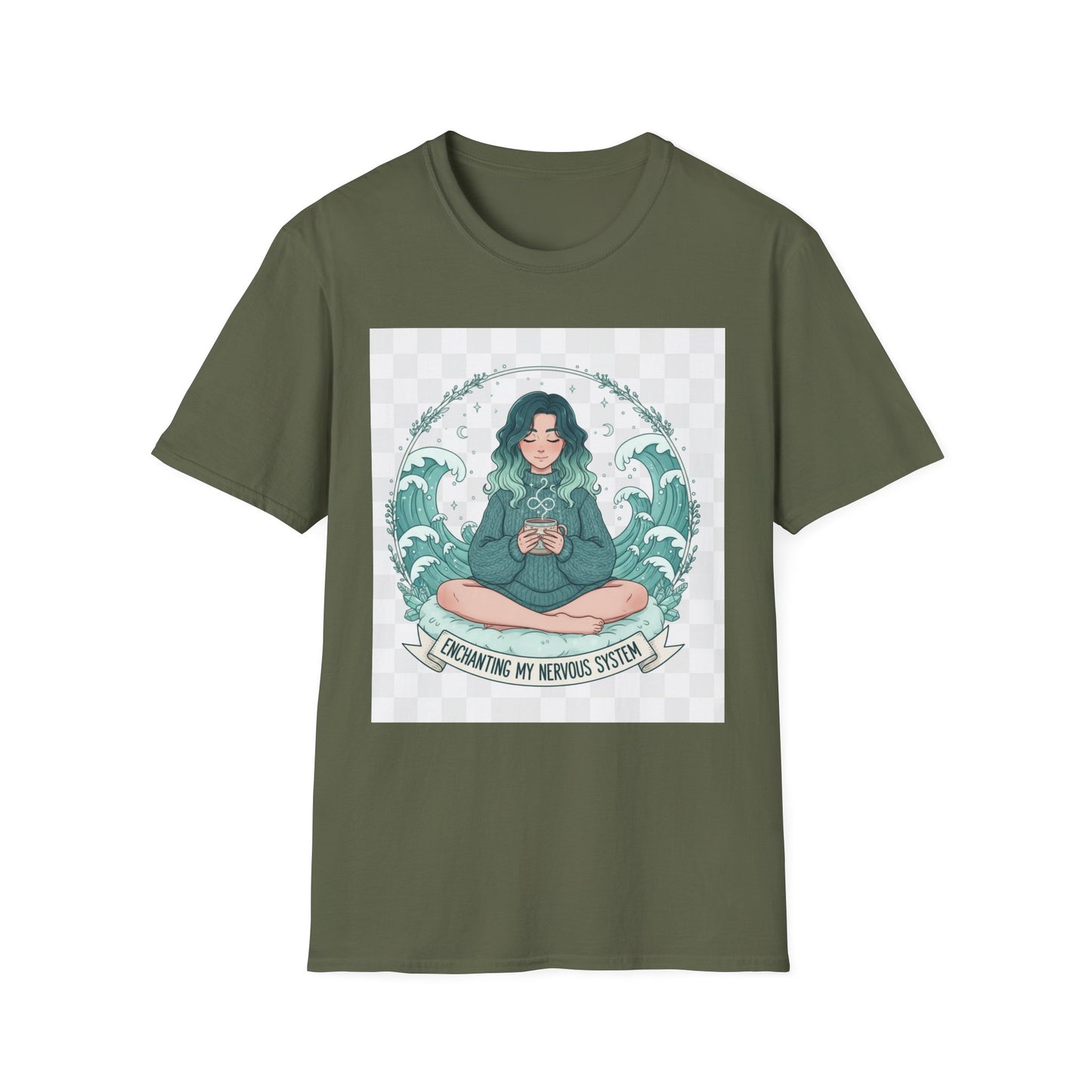 Enchanting My Nervous System T-Shirt | Cozy Mindfulness Tee, Neurospicy Self-Care Shirt, Calm Aesthetic Anime Top