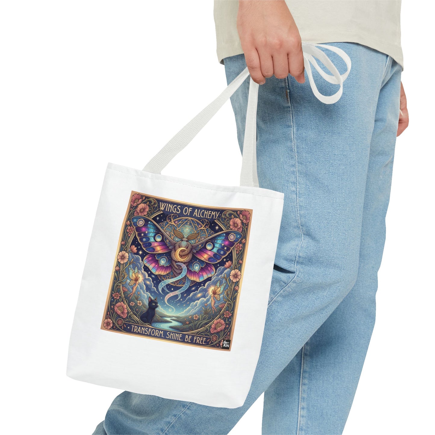 Wings of Alchemy Tote Bag - Transform, Shine, Be Free, Magical Art, Eco-Friendly Canvas Bag, Perfect Gift for Nature Lovers