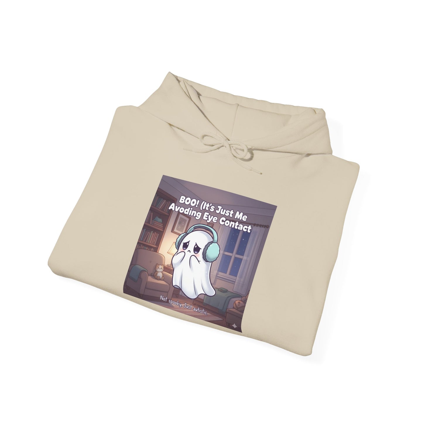 Ghostly Fun Hoodie: Spooky Vibes for Halloween, Cozy Sweatshirt for Fall, Gift for Friends, Casual Wear