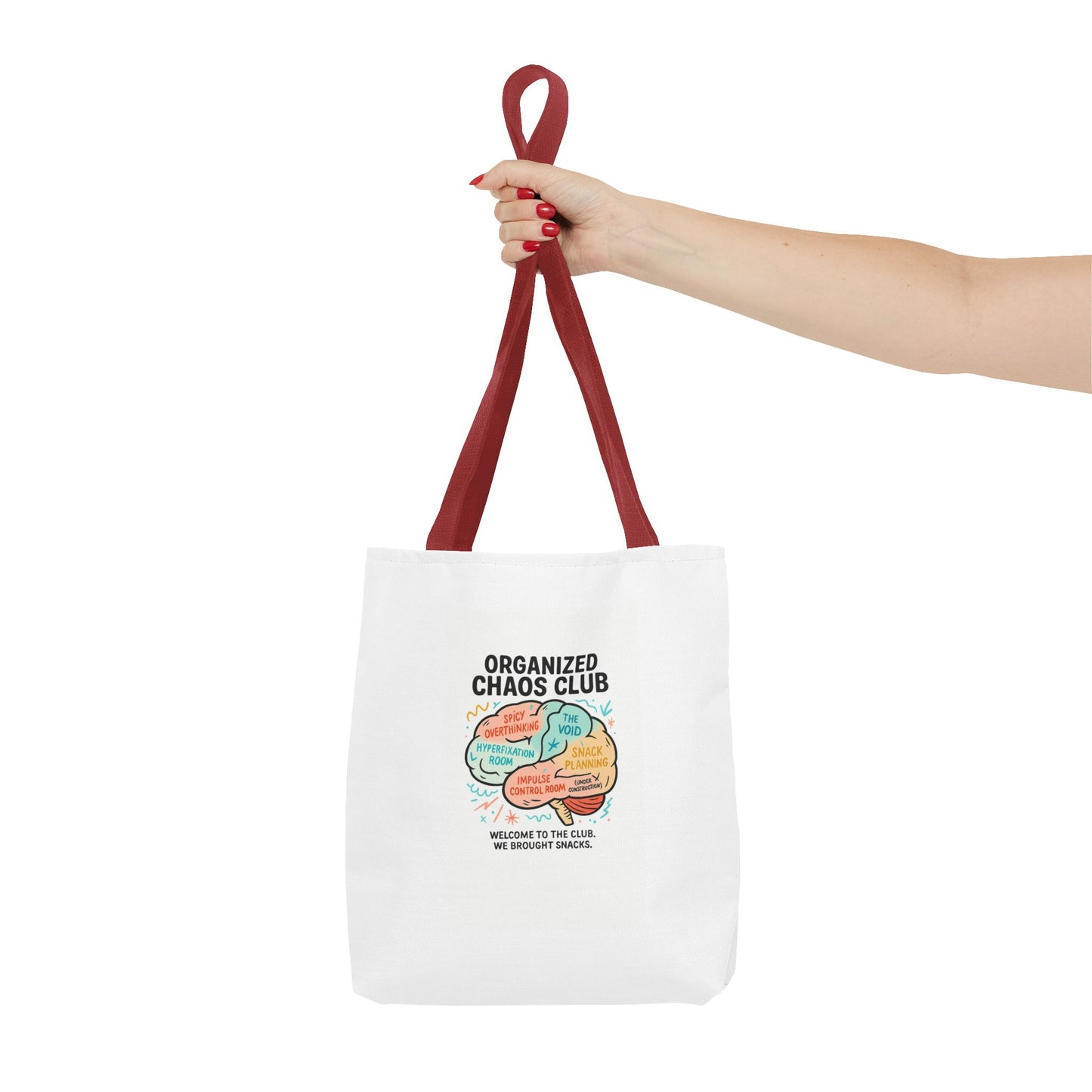 Organized Chaos Club Tote Bag - Unique Gift for Creative Minds, Perfect for Shopping, Travel, or School, Fun Design