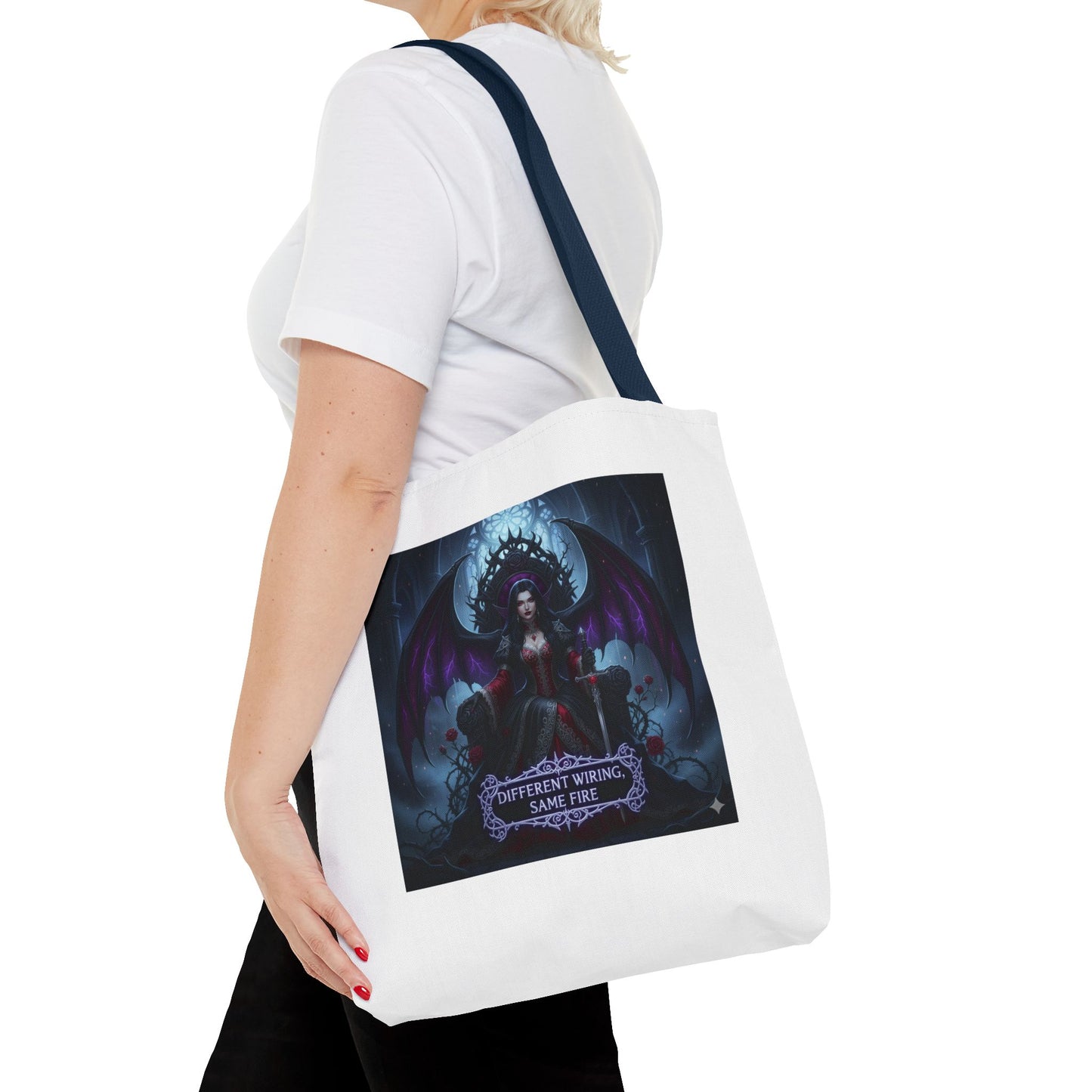 Different Wiring Same Fire Gothic Tote Bag | Dark Empowerment