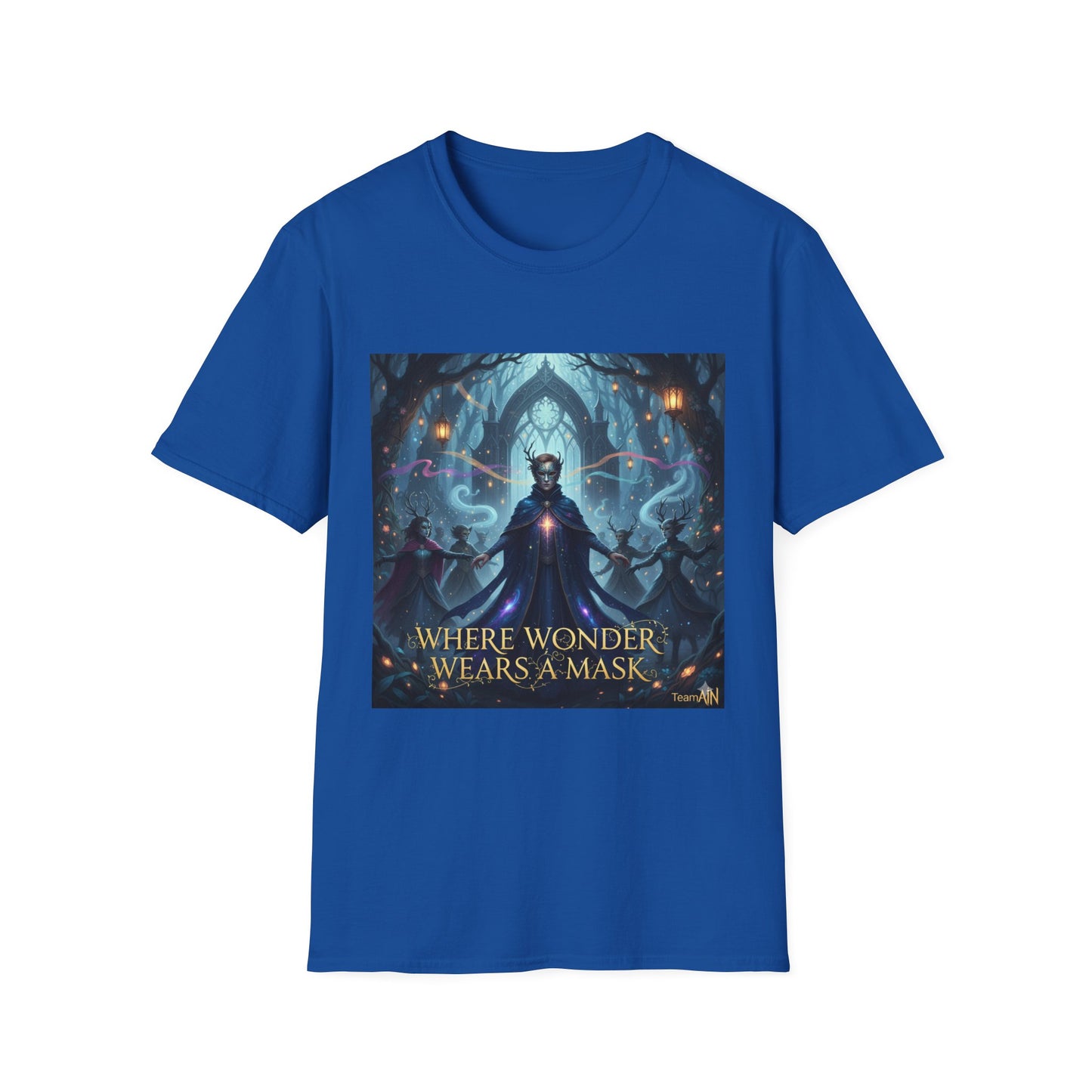 Mystical Mask Unisex T-Shirt - Where Wonder Wears a Mask, Fantasy Apparel, Gift for Dreamers, Casual Wear, Unique Design