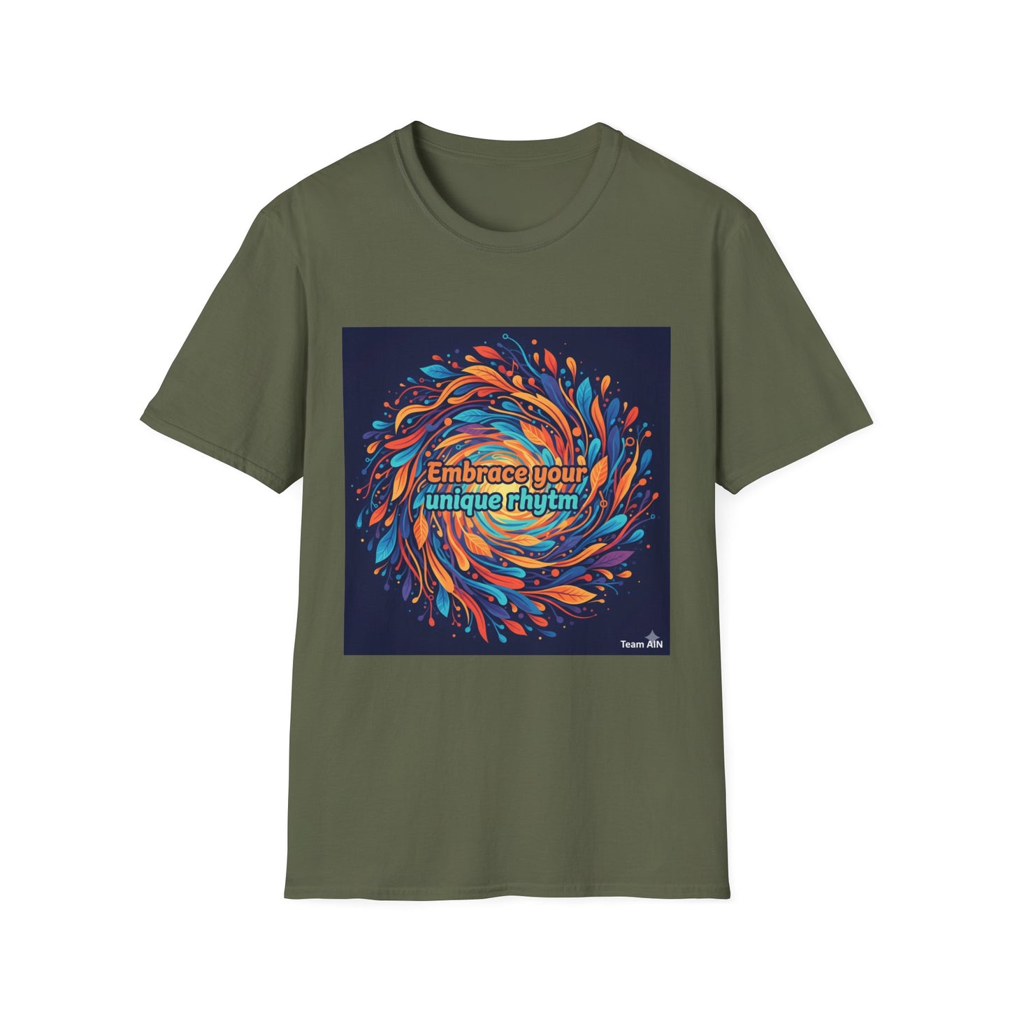 "Embrace Your Unique Rhythm" Neurodiversity-Inspired T-Shirt – Swirl Art Design on White Unisex Tee