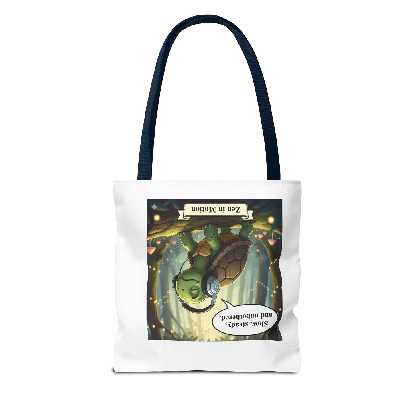 Zen Turtle Tote Bag - Slow and Steady, Inspirational Bag for Nature Lovers, Eco-Friendly Shopping, Gift for Friends, Yoga, Mindfulness