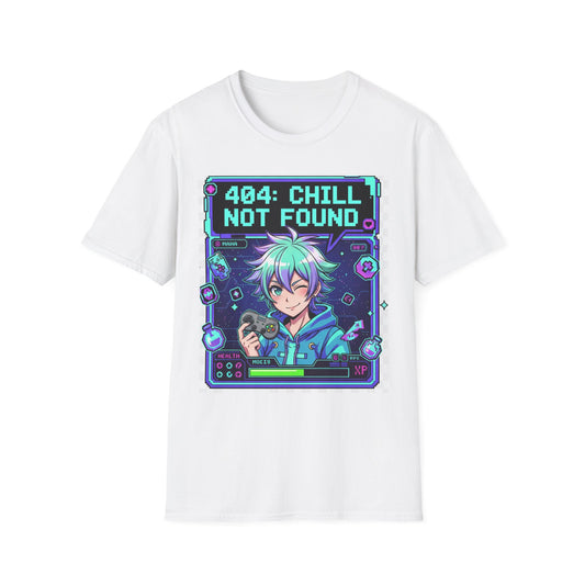 404 Chill Not Found T-Shirt, Gaming Tee for Fans, Casual Wear, Unique Gift for Gamers, Streetwear Style, Cool Graphic Shirt